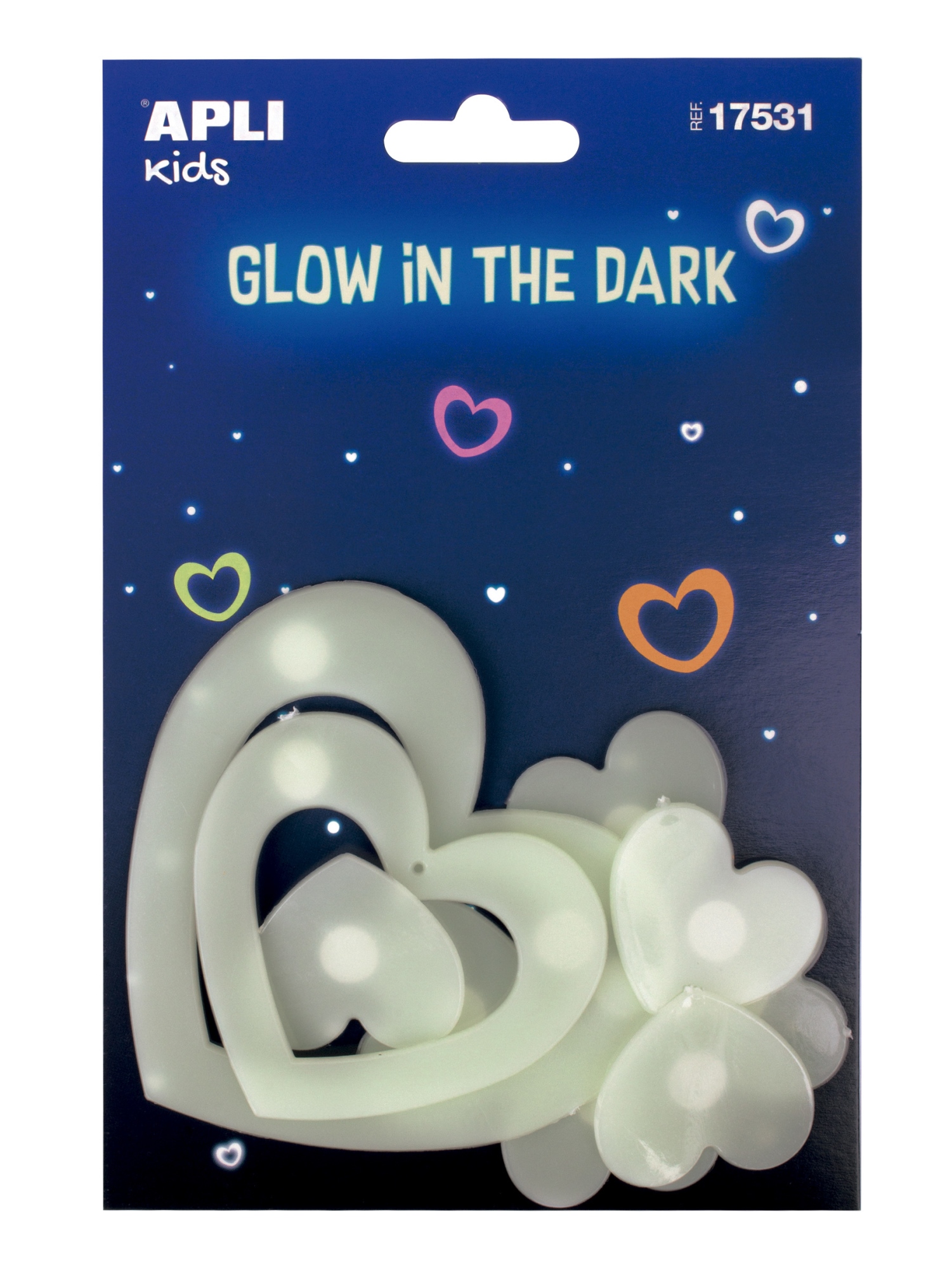 Glow in the dark etiqueta decorativa engomada Plástico Blanco Permanente 9 pieza(s)