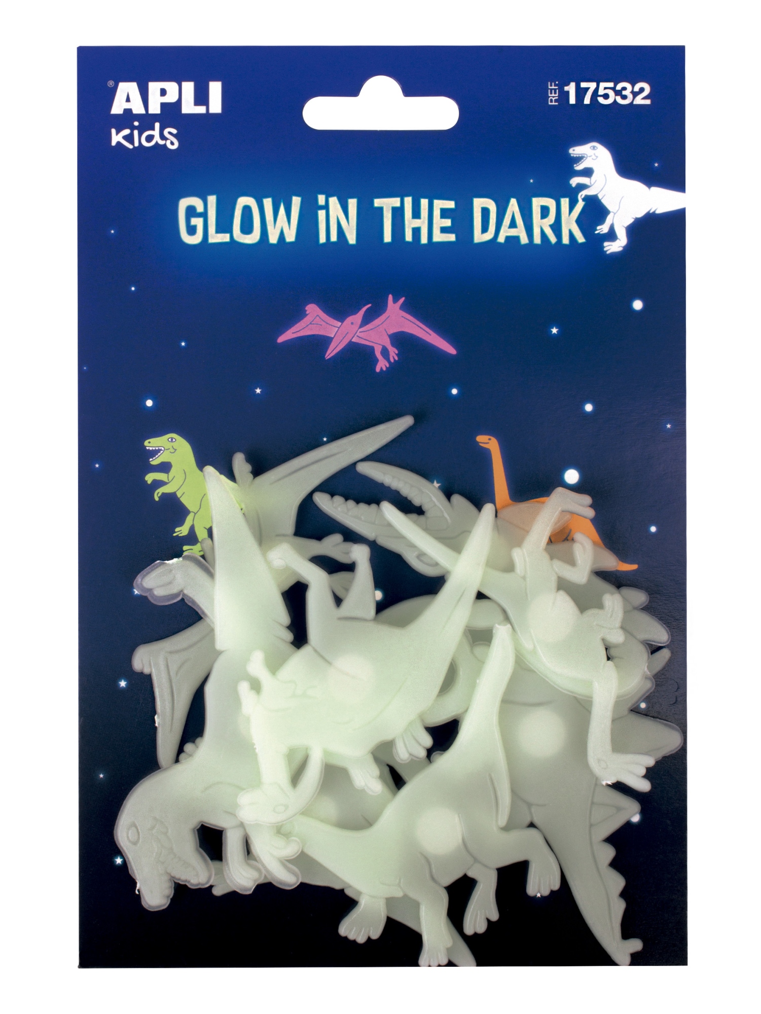 Glow in the dark etiqueta decorativa engomada Plástico Blanco Permanente 9 pieza(s)