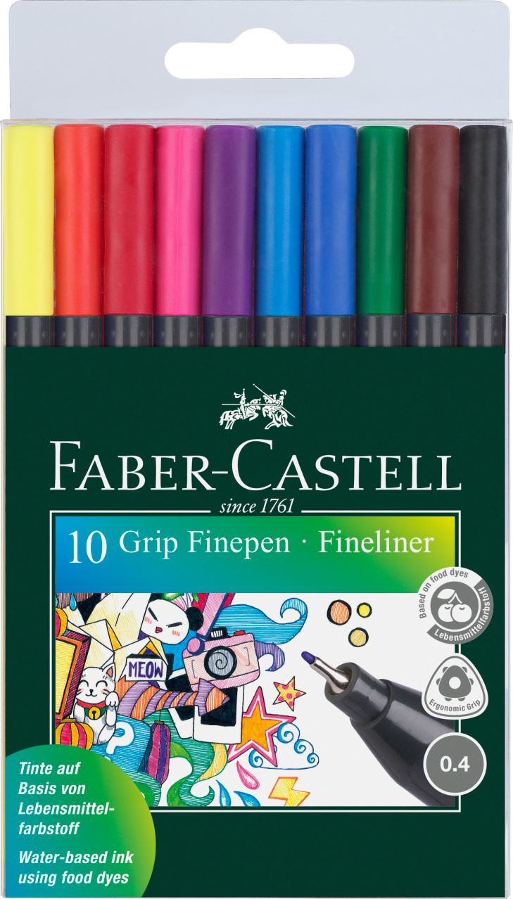 Grip rotulador de punta fina Multicolor 10 pieza(s)