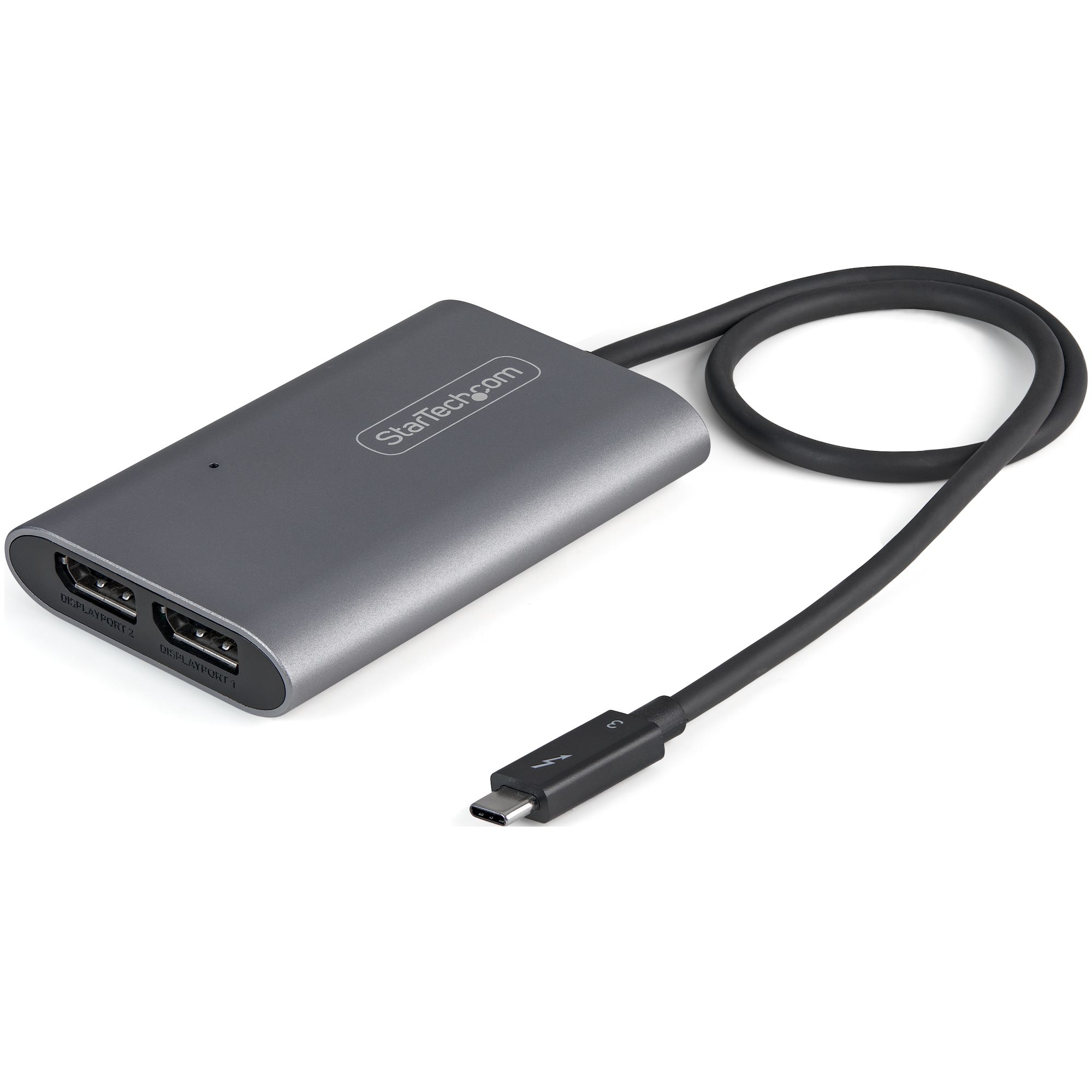 Adaptador Thunderbolt a DisplayPort Doble DP 1.4 - Conversor Thunderbolt a DP Doble de 4K 60Hz o Sencillo 8K / 5K - Adaptador de Vídeo DisplayPort para 2 Monitores - Mac Windows