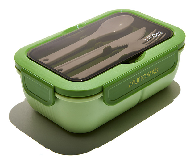 LUNCHBOXSGN fiambrera Táper 1,1 L Plástico Negro, Verde 1 pieza(s)
