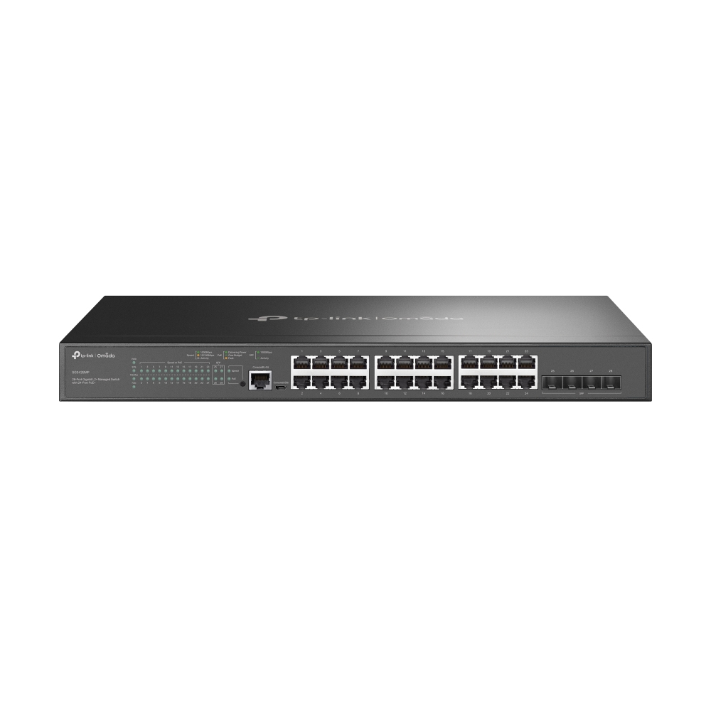 Omada SG3428MP switch Gestionado L2+ Gigabit Ethernet (10/100/1000) Energía sobre Ethernet (PoE) 1U Negro