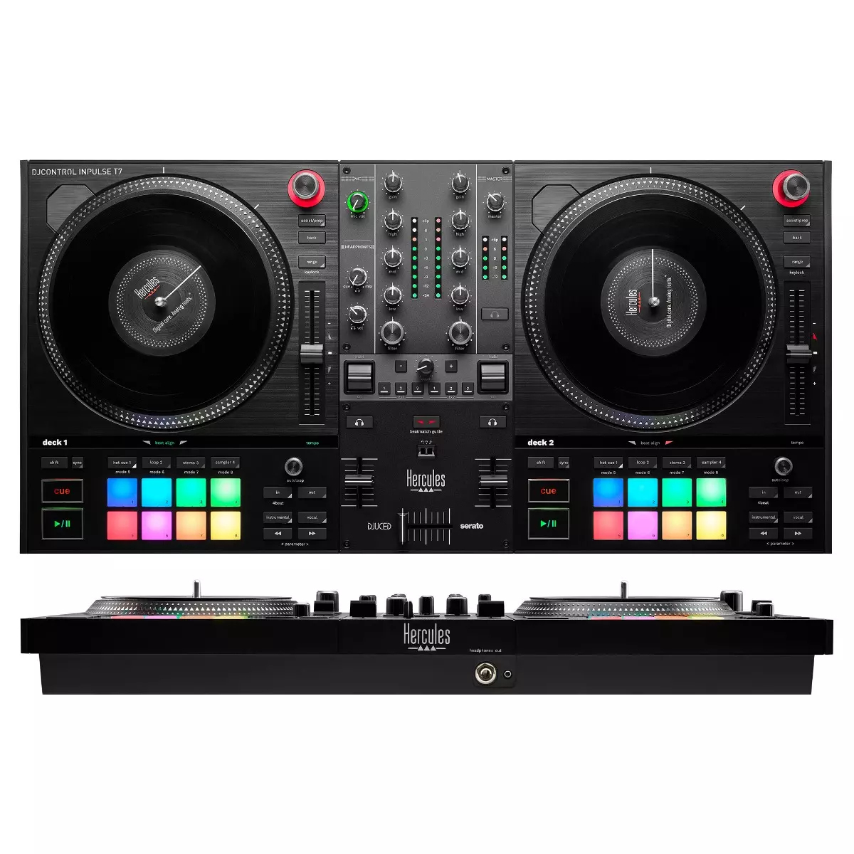 INPULSE T7 Controladora con opción de realizar scratch utilizando discos de vinilo Negro