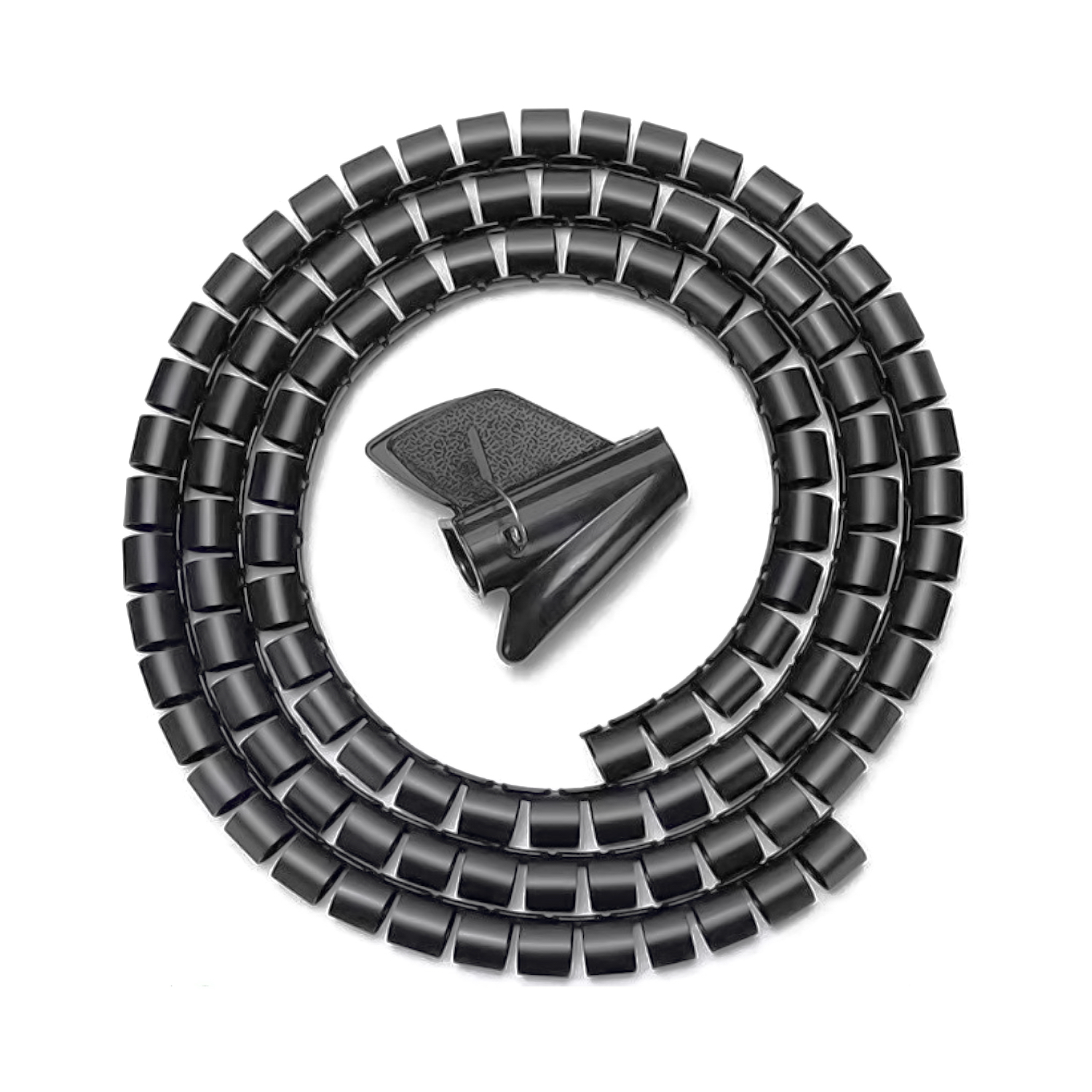 Organizador de cable en espiral 25mm, Negro, 1.0m