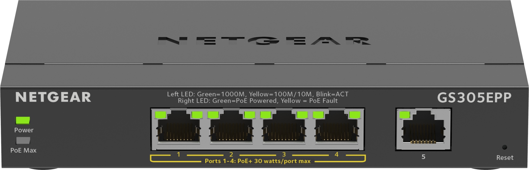 GS305EPP Gestionado L2/L3 Gigabit Ethernet (10/100/1000) Energía sobre Ethernet (PoE) Negro