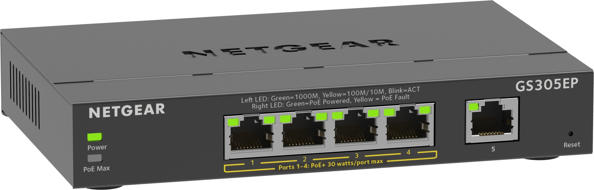 GS305EP Gestionado L2/L3 Gigabit Ethernet (10/100/1000) Energía sobre Ethernet (PoE) Negro
