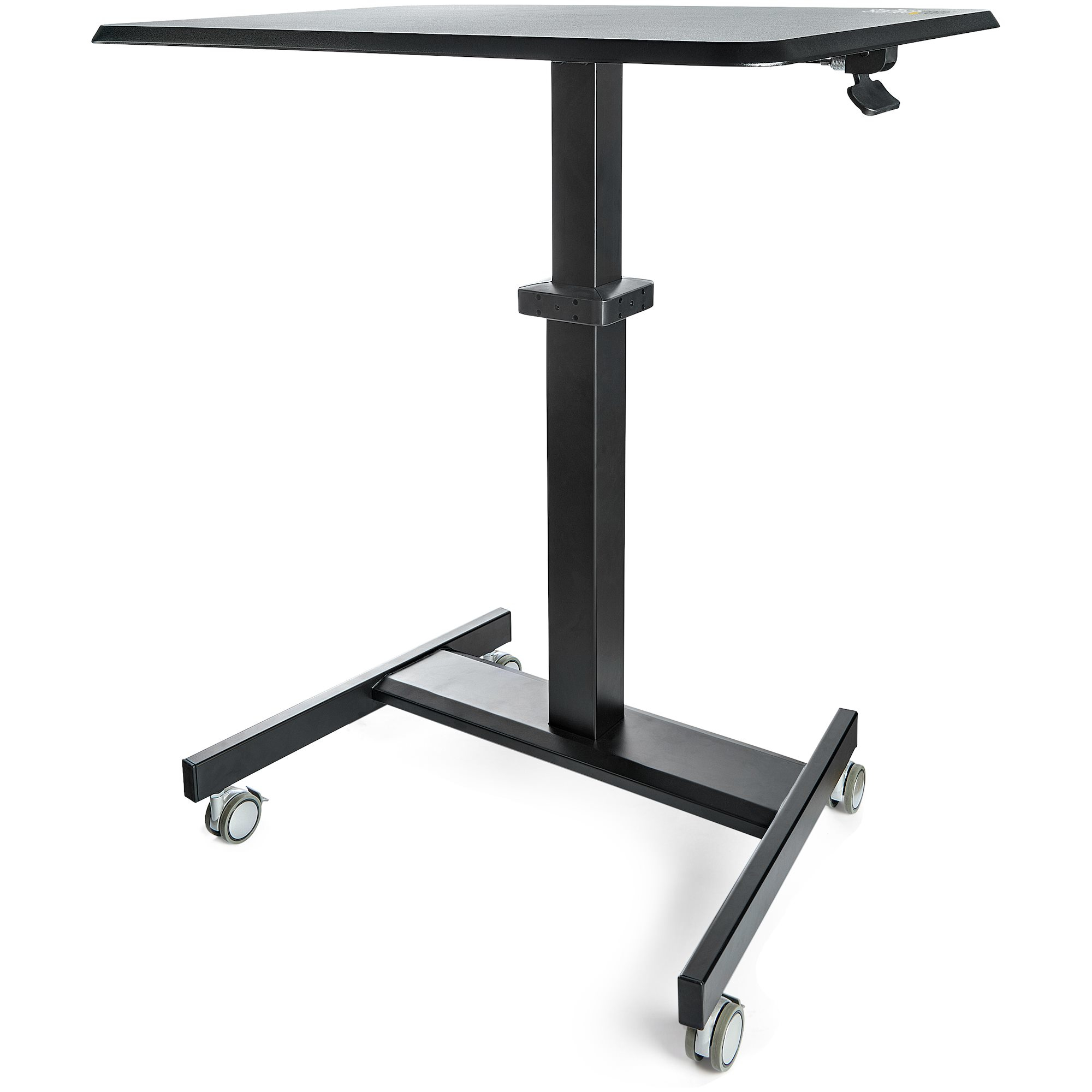 Escritorio Móvil de Pie - Carrito Mesa Portátil Ajustable de Pie Ergonómica con Ruedas - Estación de Trabajo Rodante para Ordenador o Portátil - con Ajuste de un Toque - para Profesores o Estudiantes