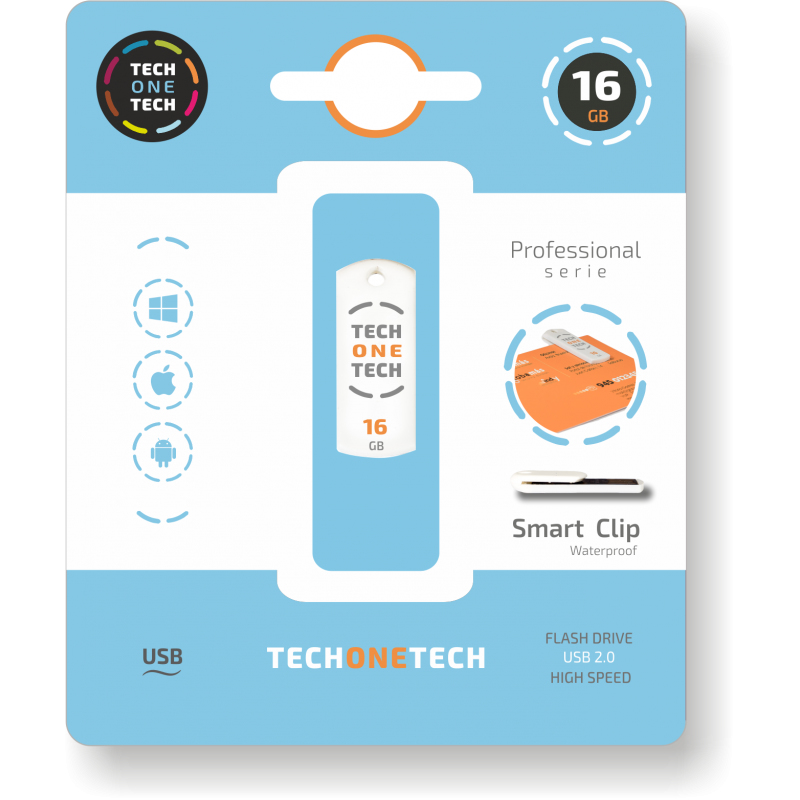 TEC3004-16 unidad flash USB 16 GB USB tipo A 2.0 Blanco