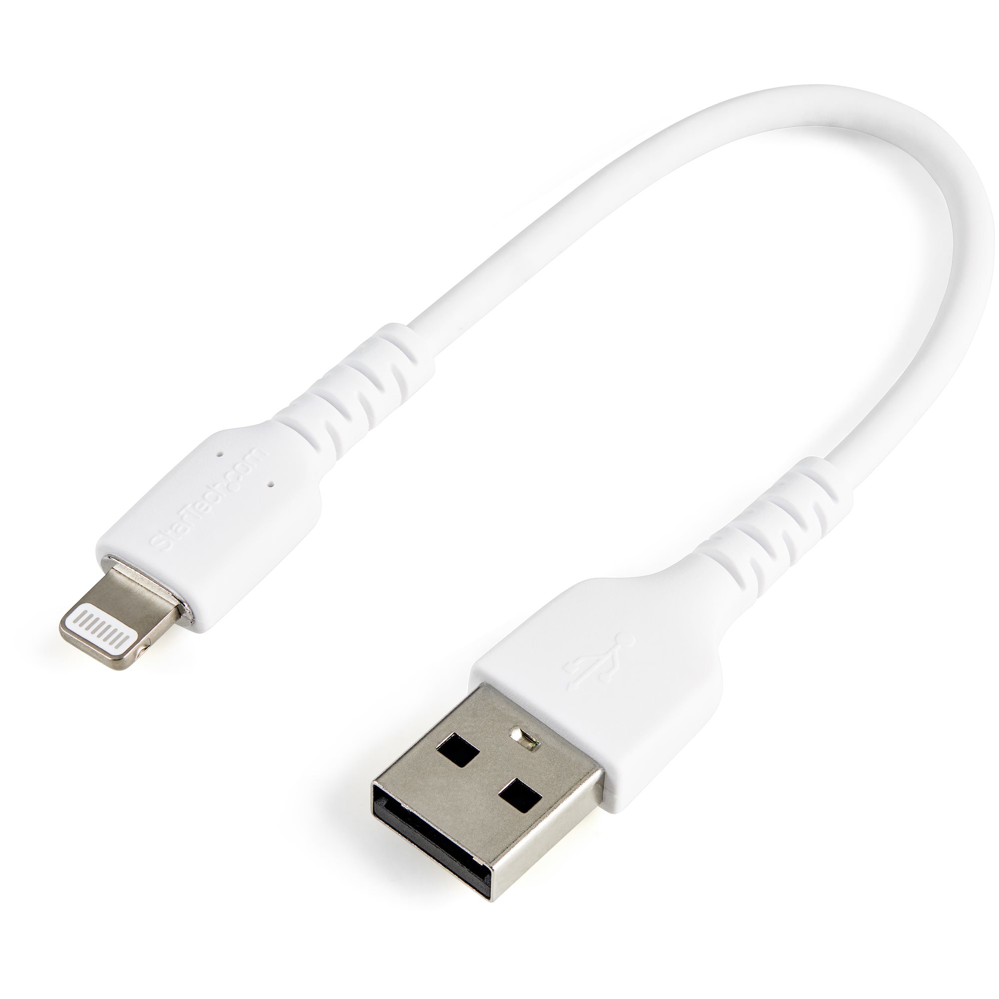 Cable Resistente USB-A a Lightning de 15 cm Blanco - Cable de Sincronización y Carga USB Tipo A a Lightning con Fibra de Aramida Resistente - Certificado MFi de Apple - para iPad/iPhone 12