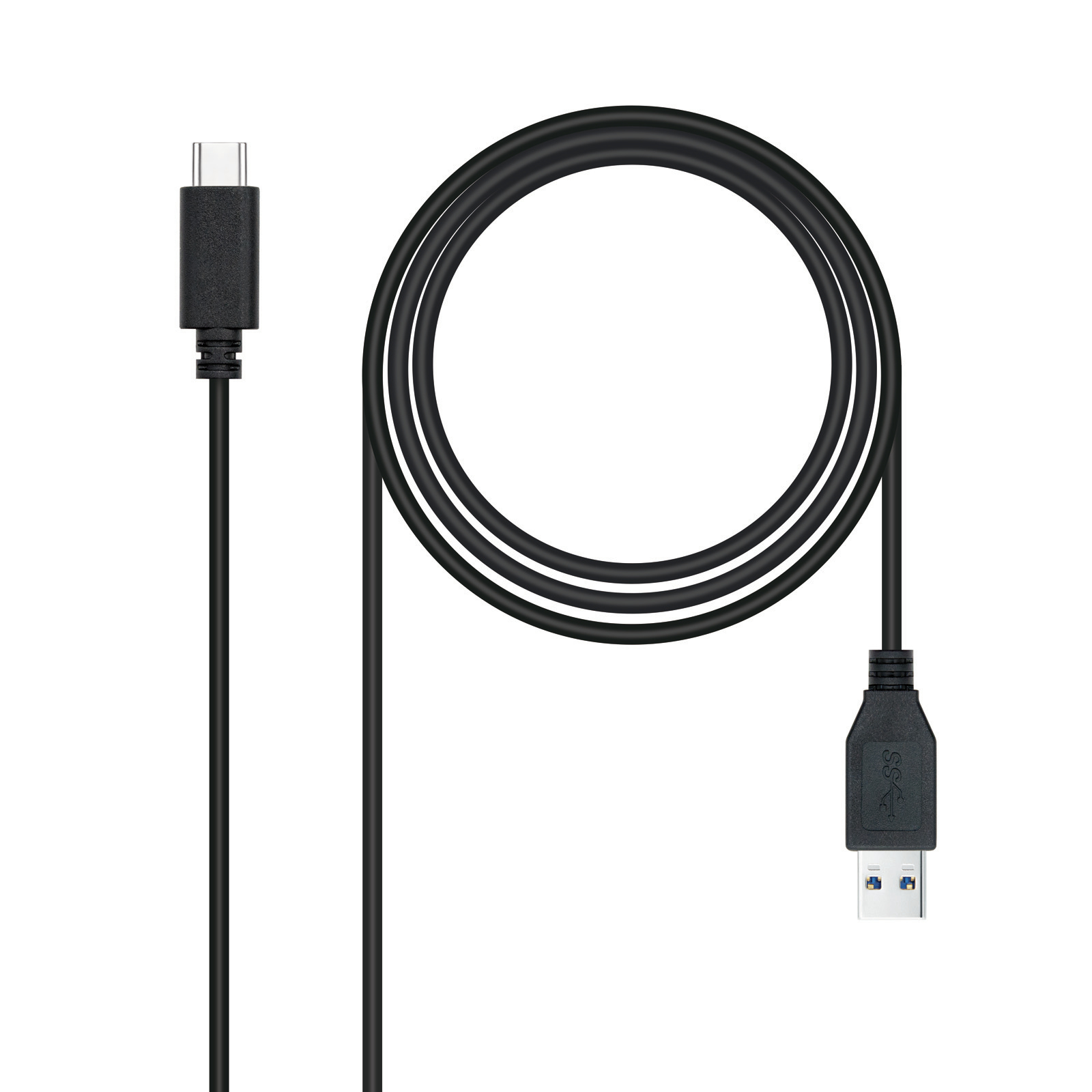 Cable USB 3.1 Gen2 10Gbps 3A, tipo USB-C/M-A/M, negro, 1.5 m