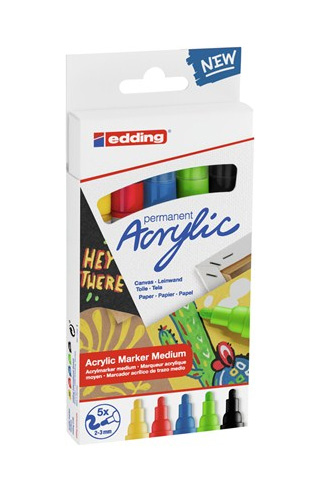 5300 acrylic marker fine marcador permanente Negro, Azul, Verde, Rojo, Amarillo 5 pieza(s)
