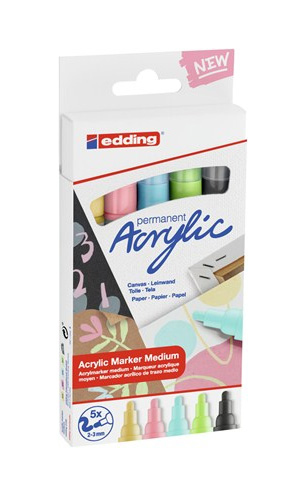 5300 acrylic marker fine marcador permanente Negro, Azul, Verde, Rosa, Amarillo 5 pieza(s)