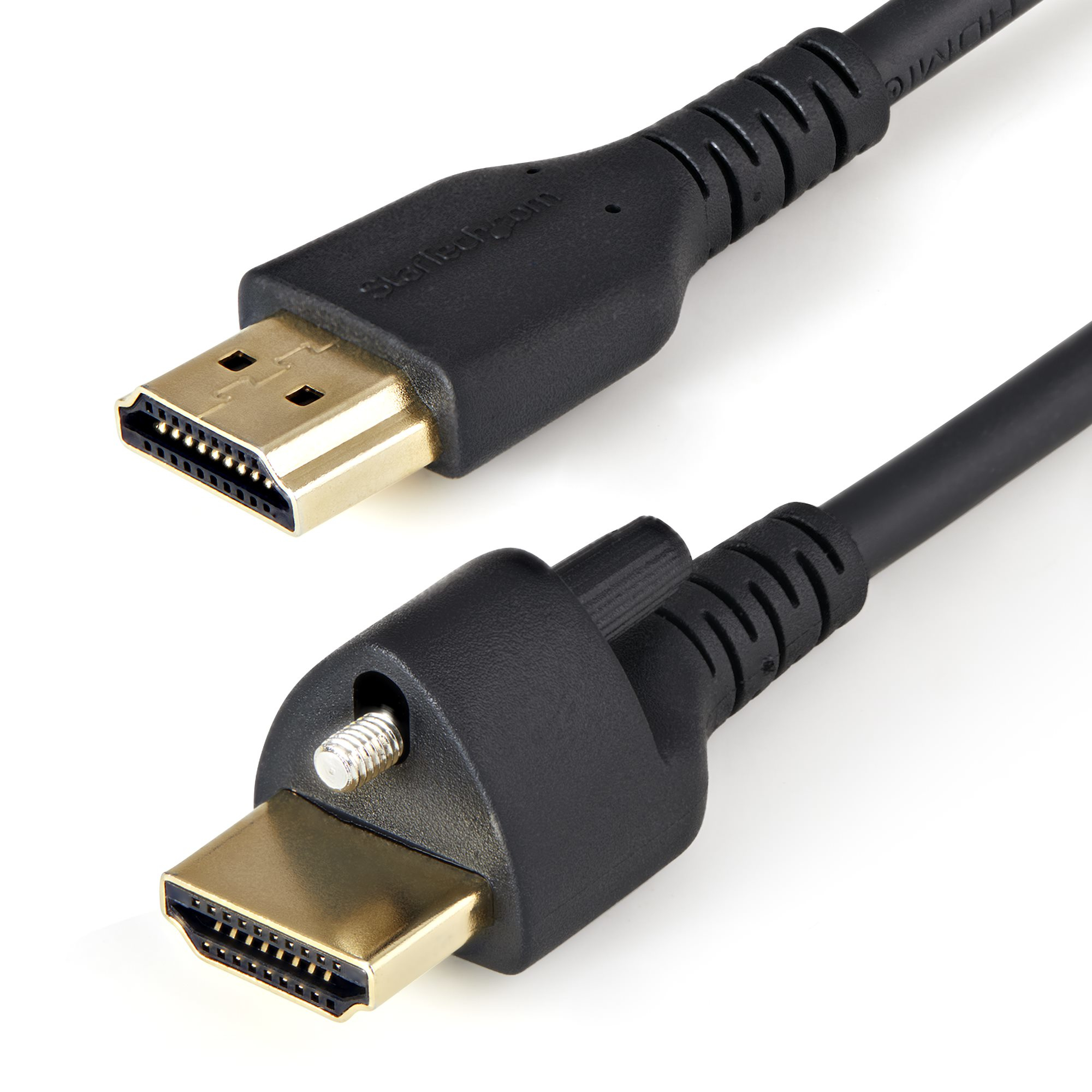 Cable Delgado de 2m HDMI con Tornillos de Fijación - HDR 4K de 60Hz - Cable HDMI 2.0 de Alta Velocidad con Conectores con Tornillos de Fijación - Cable HDMI con Ethernet - M/M