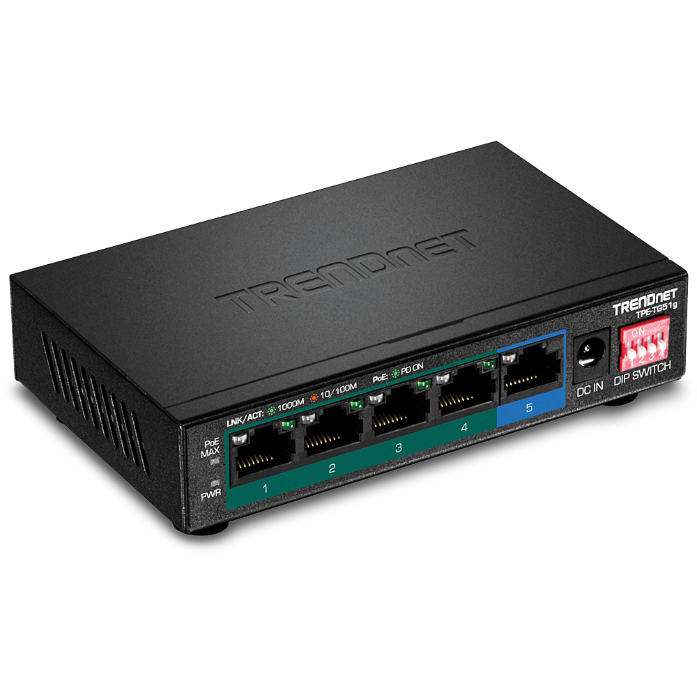 TPE-TG51G switch Gigabit Ethernet (10/100/1000) Energía sobre Ethernet (PoE) Negro