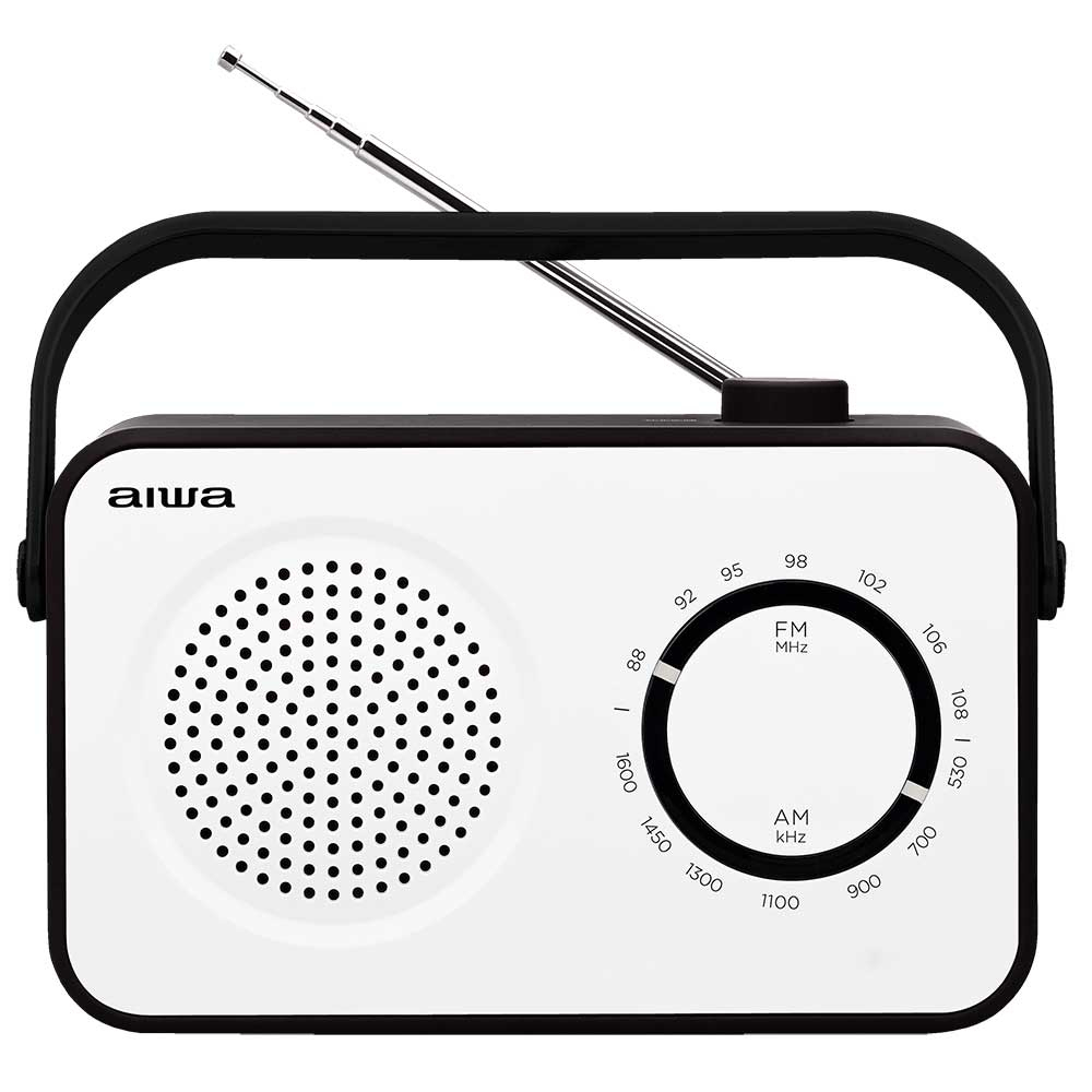 R-190BW radio Portátil Analógica Negro, Blanco