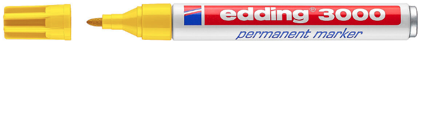 3000 marcador permanente Punta redonda Amarillo 1 pieza(s)