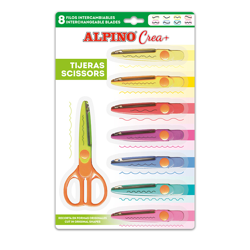 PT0030 tijera de escritorio y manualidades Tijeras de manualidades Corte con forma Multicolor