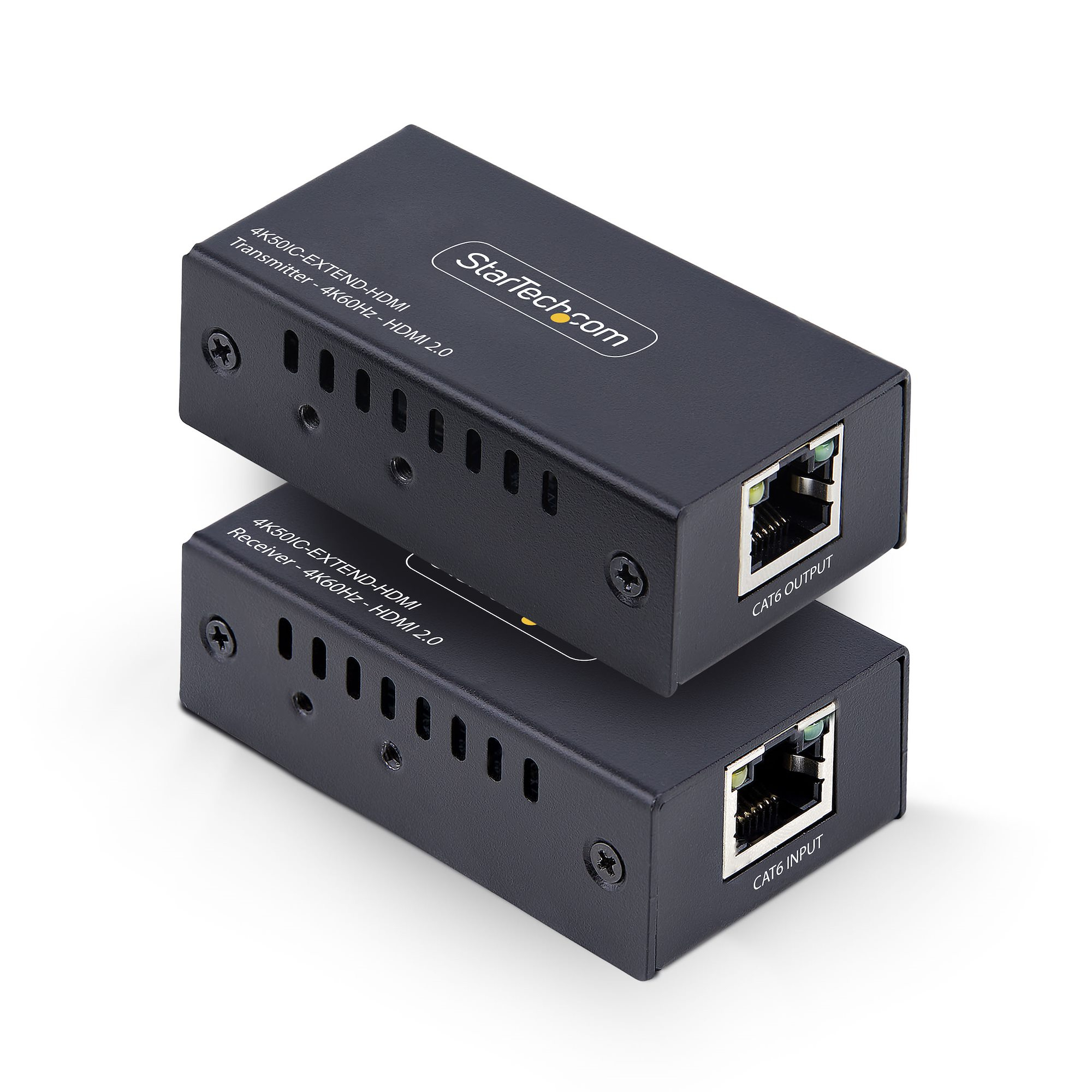 Extensor HDMI por Cable CAT5e/6 - Alargador HDMI 4K 60Hz - Juego Transmisor y Receptor - Power Over Cable - Hasta 60m