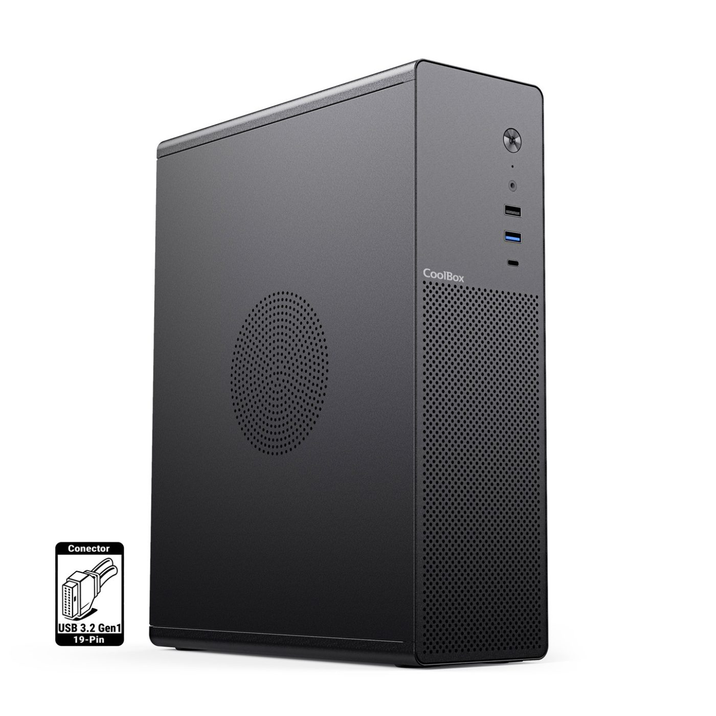CAJA MATX SLIM T100 USB-C 3.2 GEN1 FULL METAL S/FTE + 1 VENT. 90MM