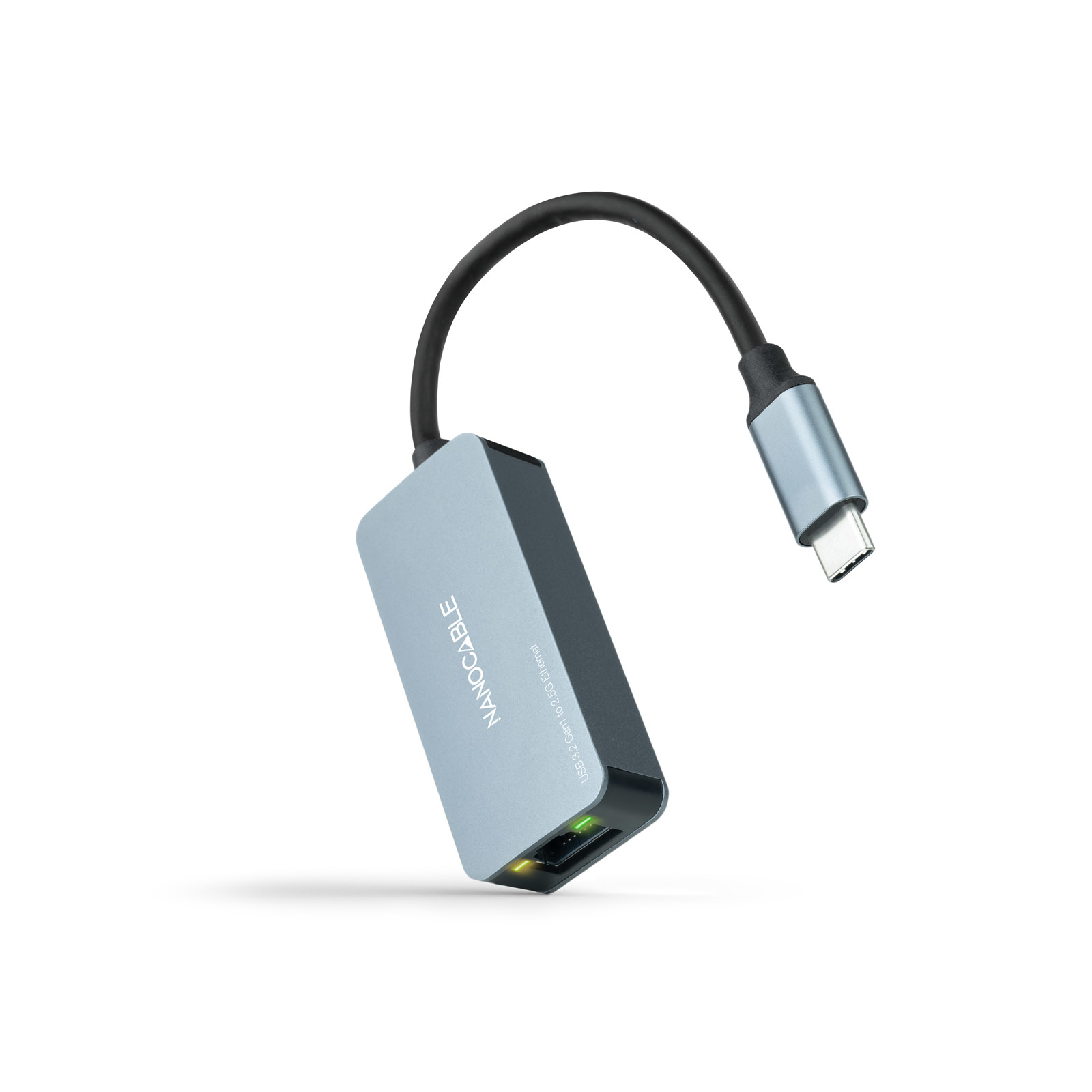 Conversor USB-C 3.2 GEN1 a Ethernet 2.5G, Aluminio, Gris, 15 cm