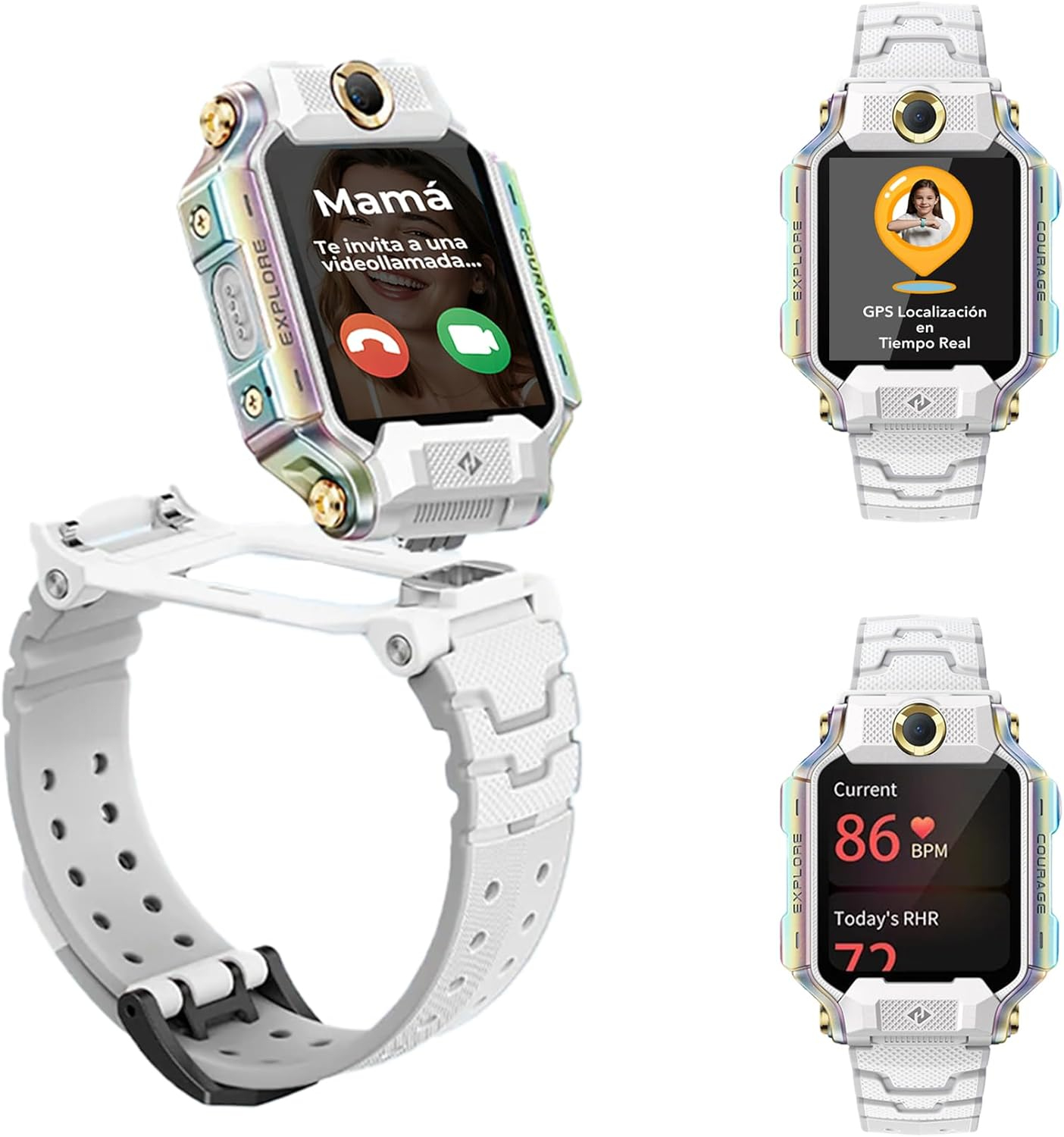 2026X10WHITE Relojes inteligentes y deportivos 4,06 cm (1.6") AMOLED 45 mm Digital 320 x 360 Pixeles Pantalla táctil Blanco Wifi GPS (satélite)