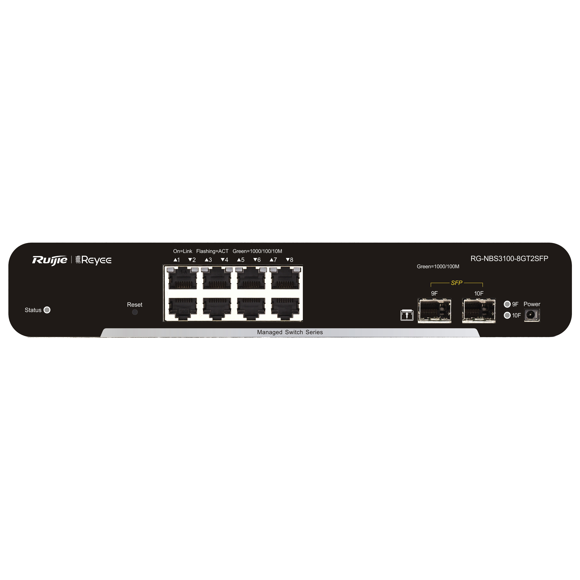RG-NBS3100-8GT2SFP switch Gestionado L2 Gigabit Ethernet (10/100/1000) Negro