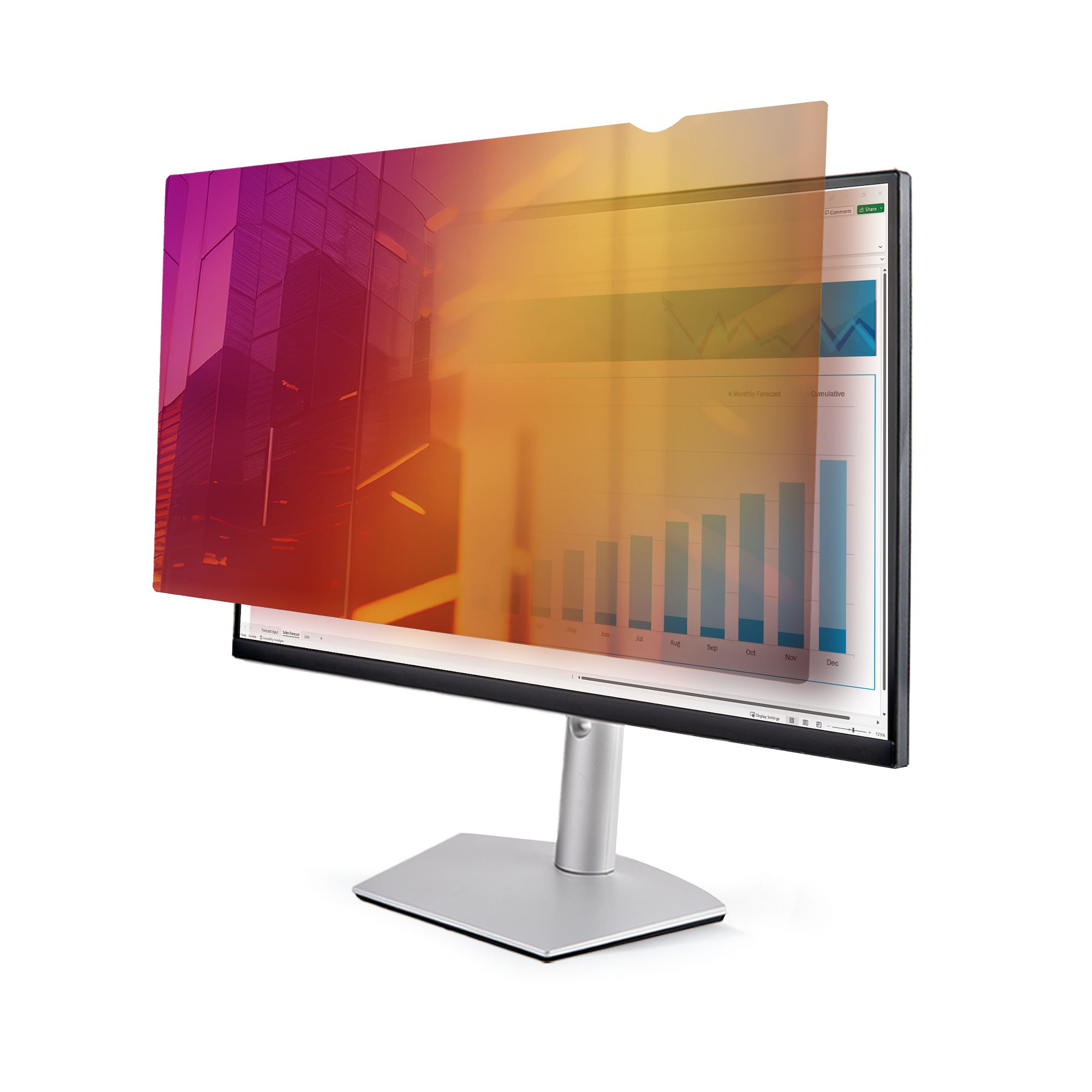 Filtro de Privacidad Dorado de 23.8in para Monitor de 16:9 - Filtro Reversible - Filtro de Pantalla Brillante Removible para Ordenador - Protector de Pantalla - +/- 30 Deg.
