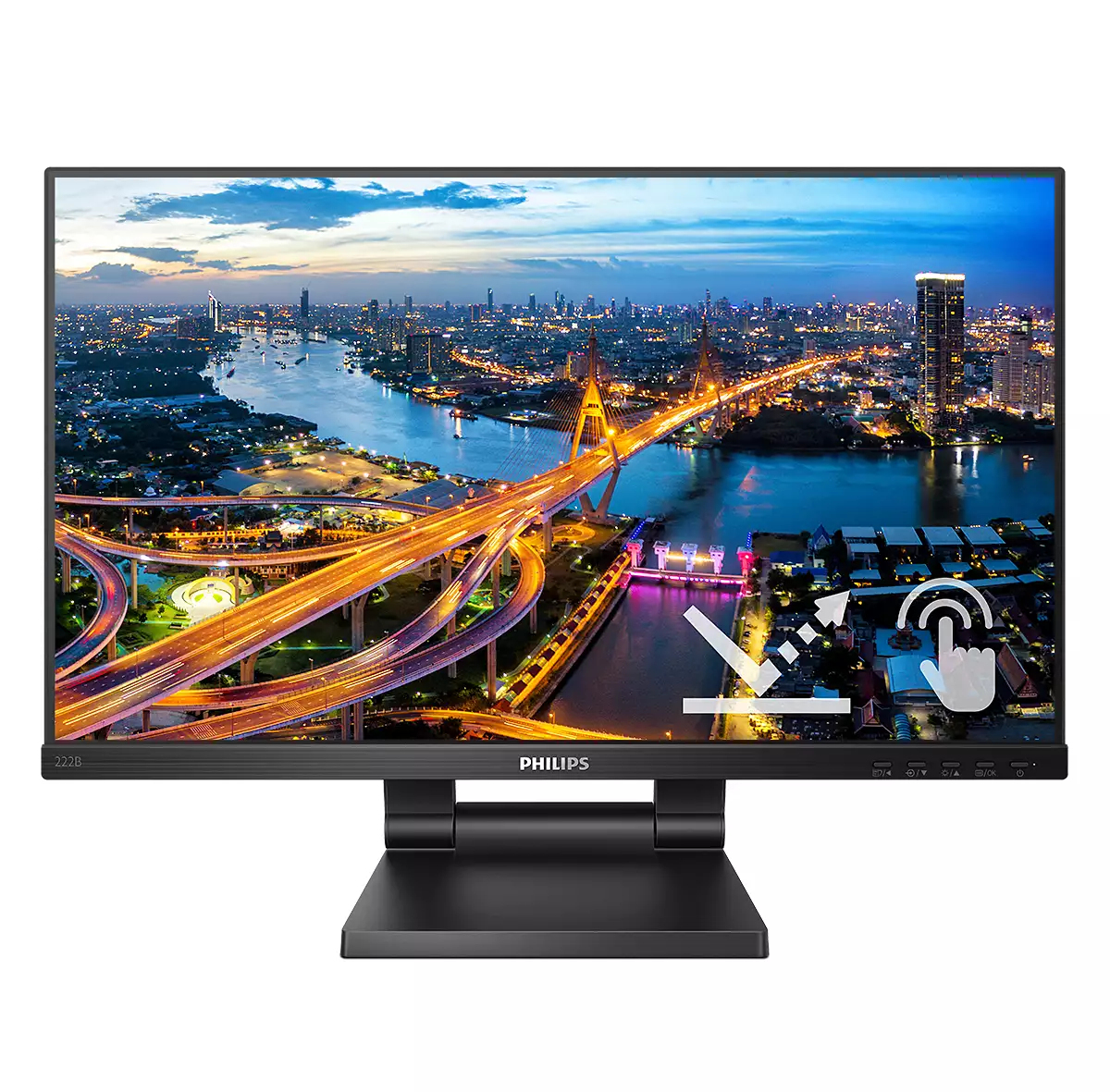 B Line 222B1TC/00 pantalla para PC 54,6 cm (21.5") 1920 x 1080 Pixeles Full HD LED Pantalla táctil Negro