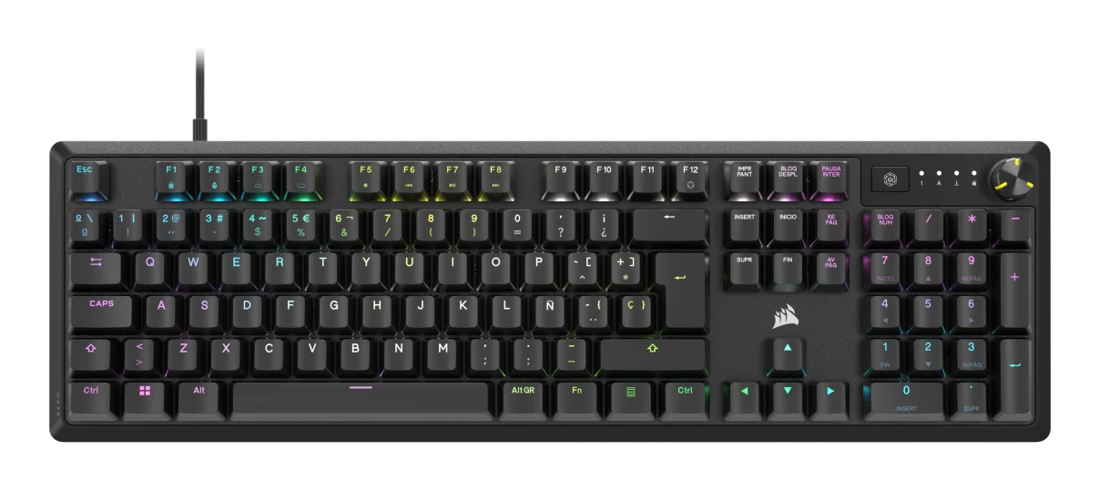 K70 CORE teclado Juego USB QWERTY Español Negro