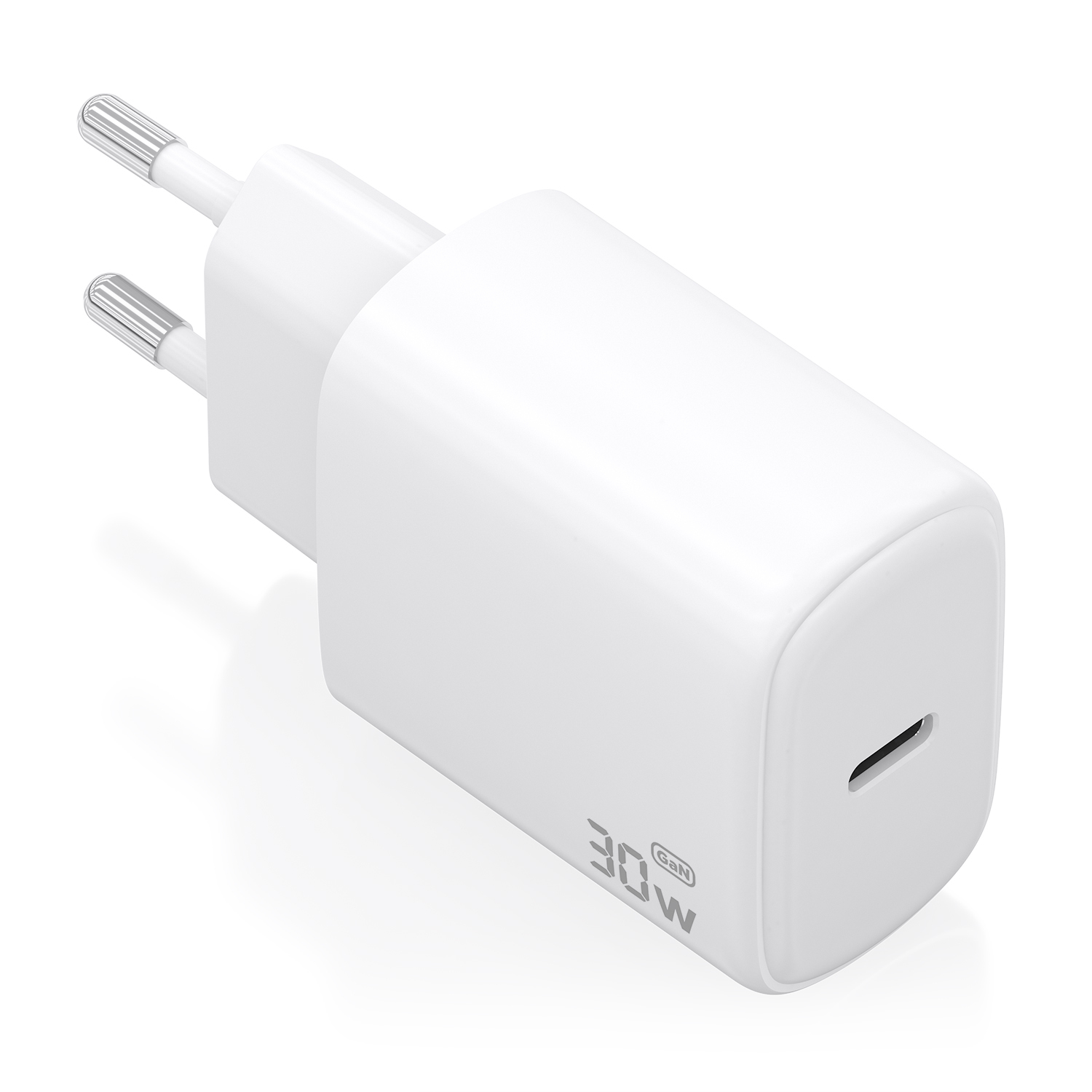 Cargador GaN 30W, 1xUSB-C PD3.0, Blanco