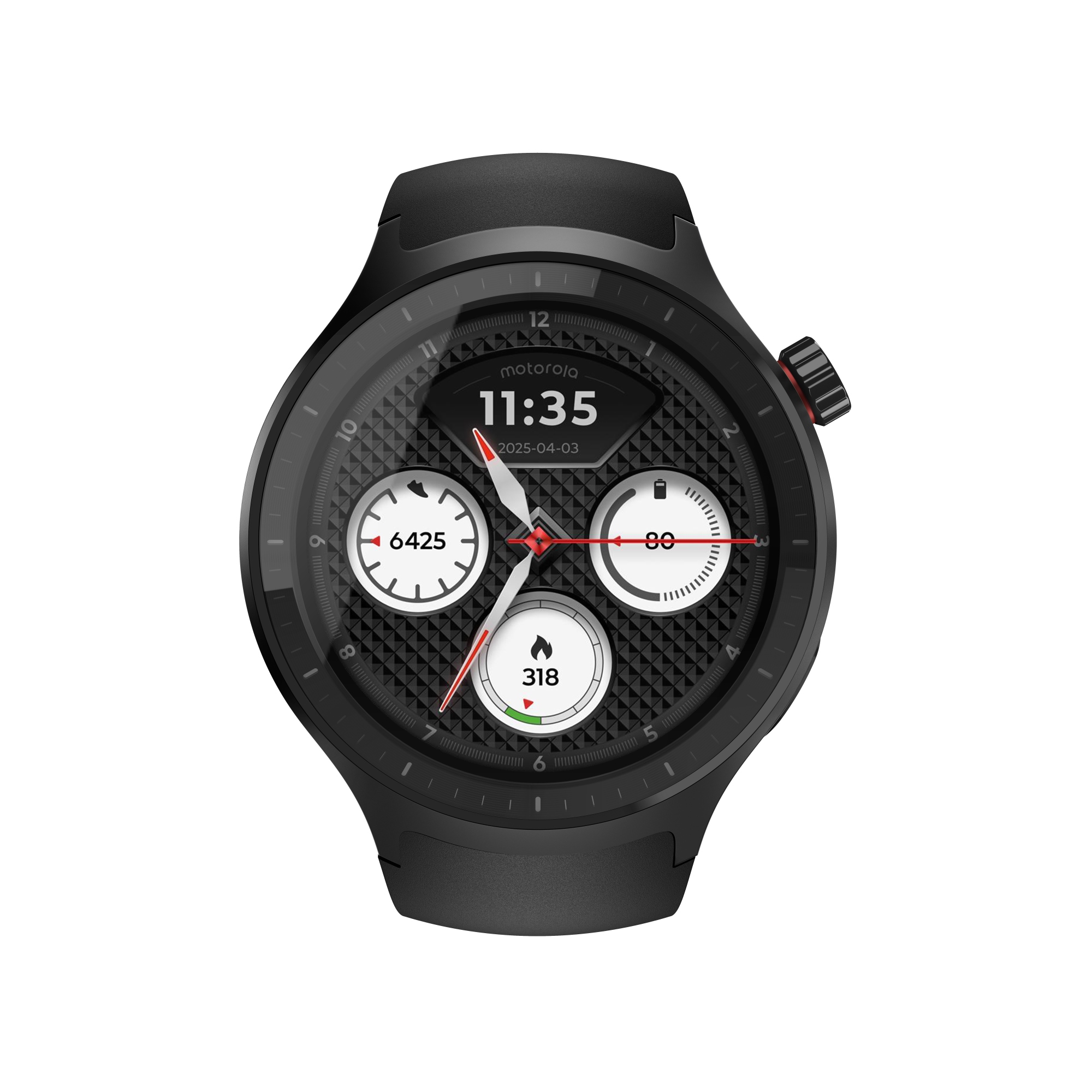 Moto Watch 3,63 cm (1.43") OLED 47 mm Digital Pantalla táctil Negro GPS (satélite)