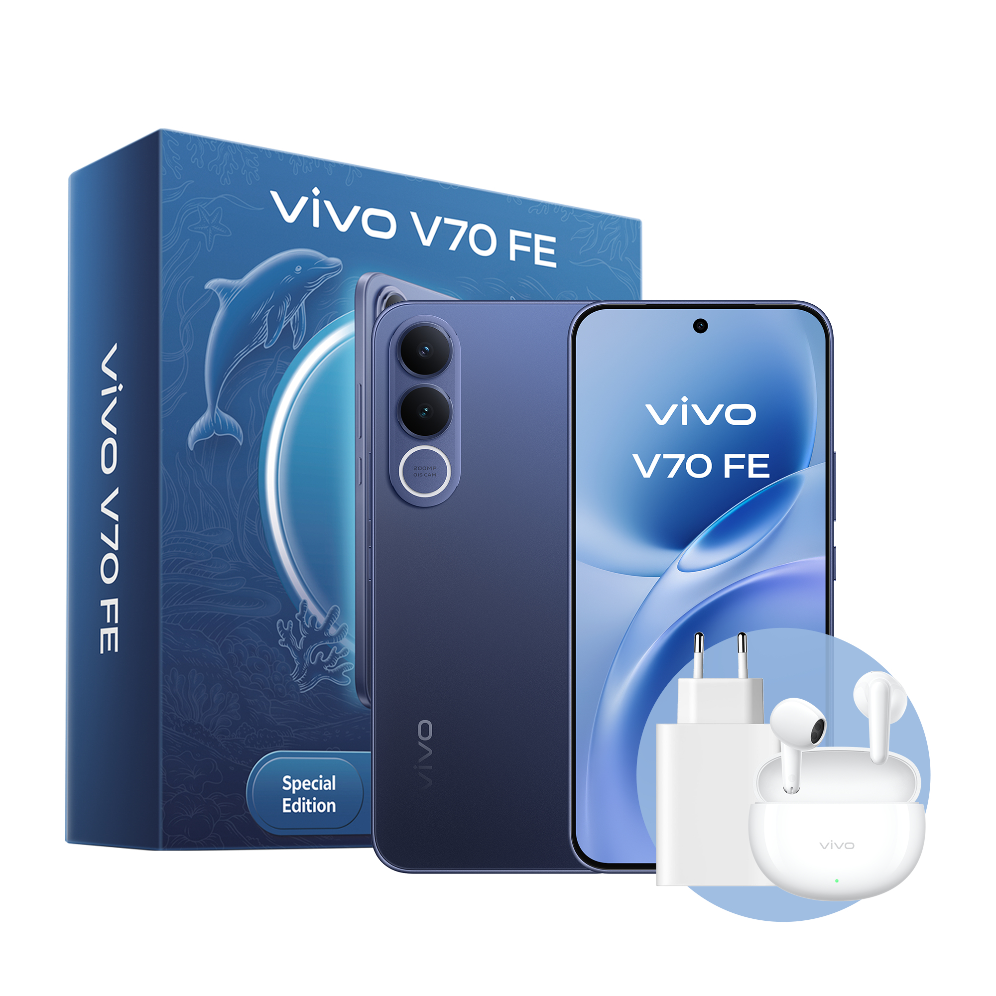 V70 FE + BUD 17,4 cm (6.83") SIM doble Android 16.0 5G USB Tipo C 8 GB 512 GB 7000 mAh Azul