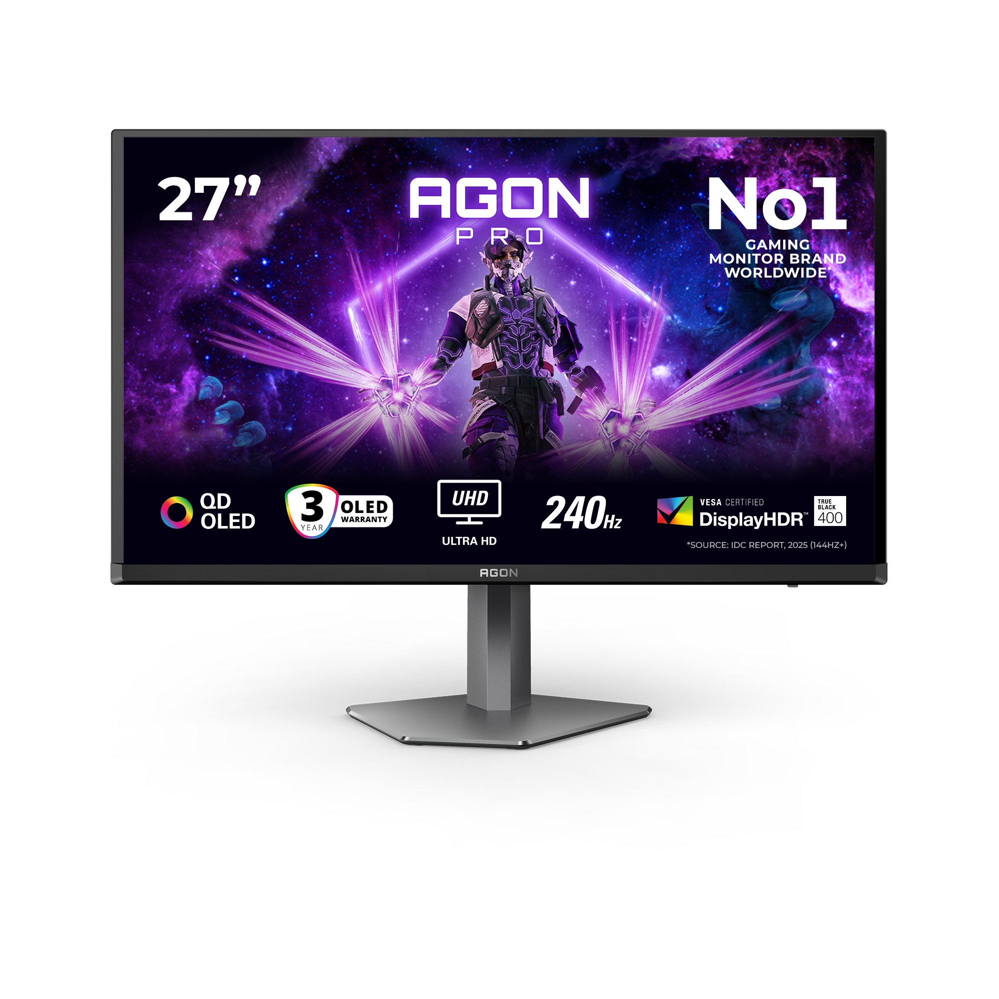 G2 AG276UZD pantalla para PC 67,3 cm (26.5") 3840 x 2160 Pixeles 4K Ultra HD OLED Negro