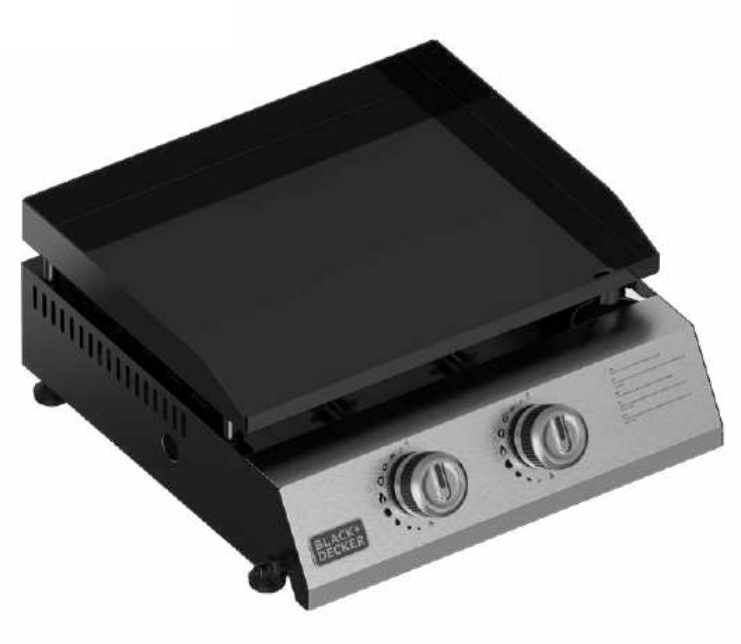 BXOP4900E Parrilla Mesa Gas Negro, Acero inoxidable 4900 W