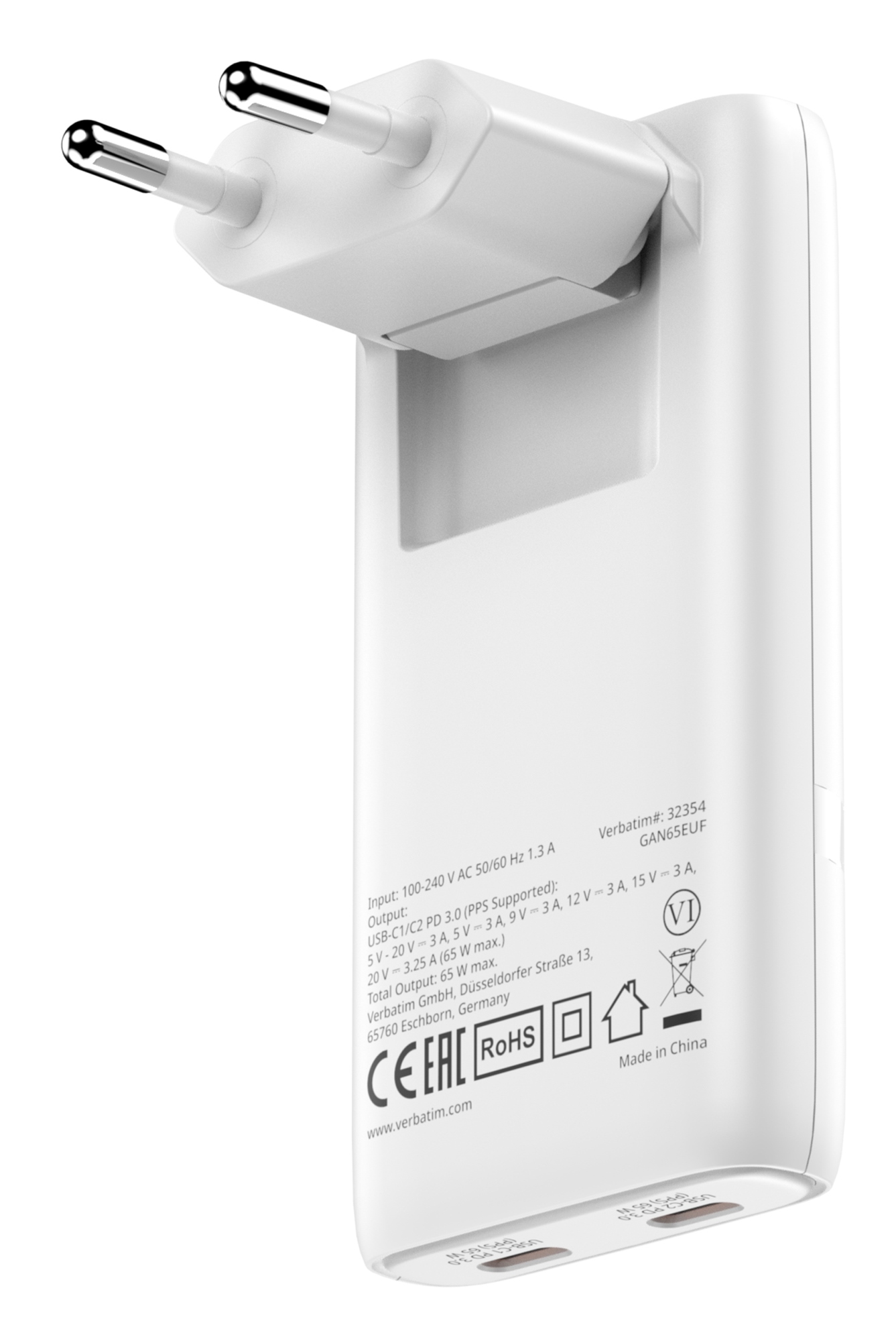 32355 cargador de dispositivo móvil Portátil, Smartphone, Tableta Blanco Corriente alterna Carga rápida Interior