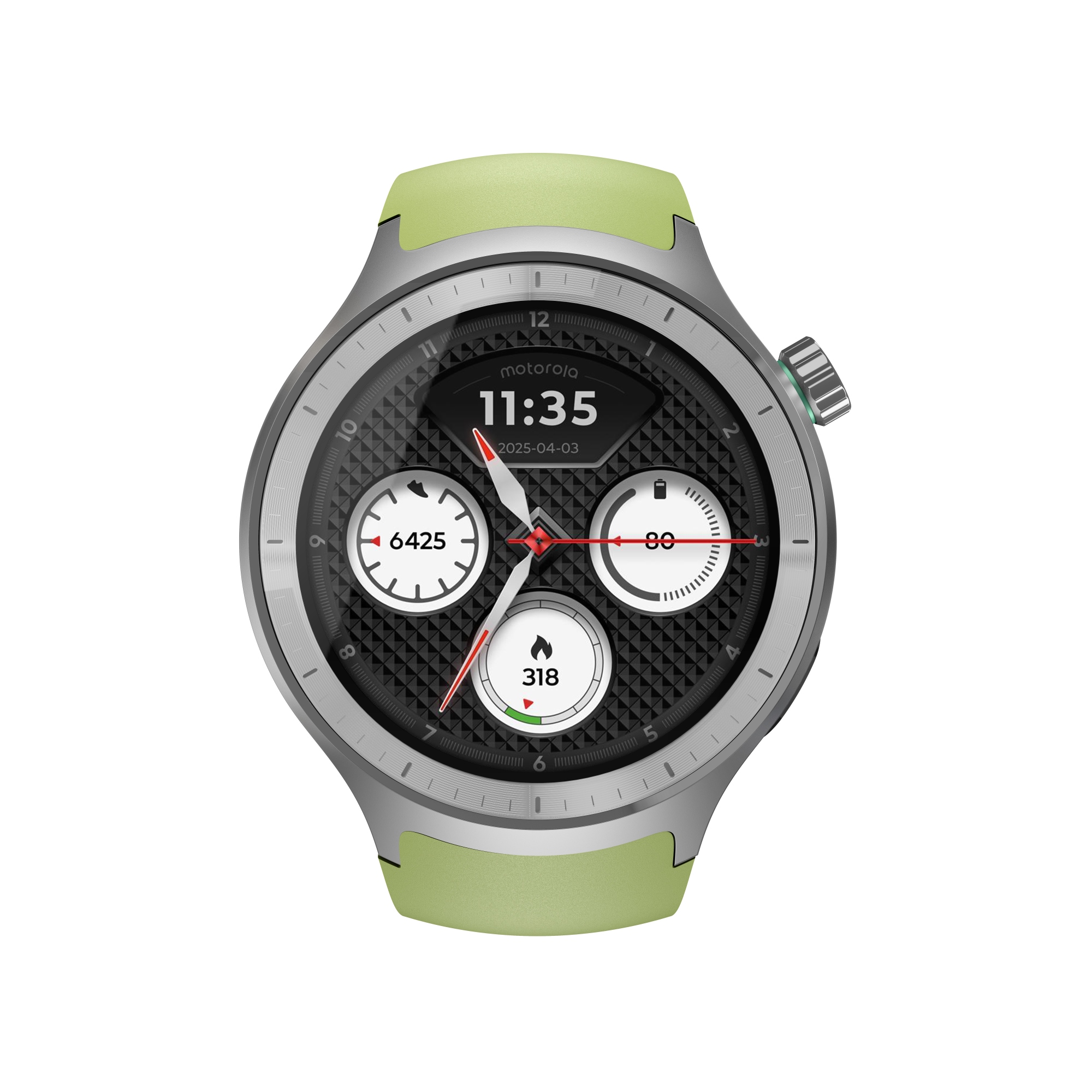 Moto Watch 3,63 cm (1.43") OLED 47 mm Digital Pantalla táctil Plata GPS (satélite)