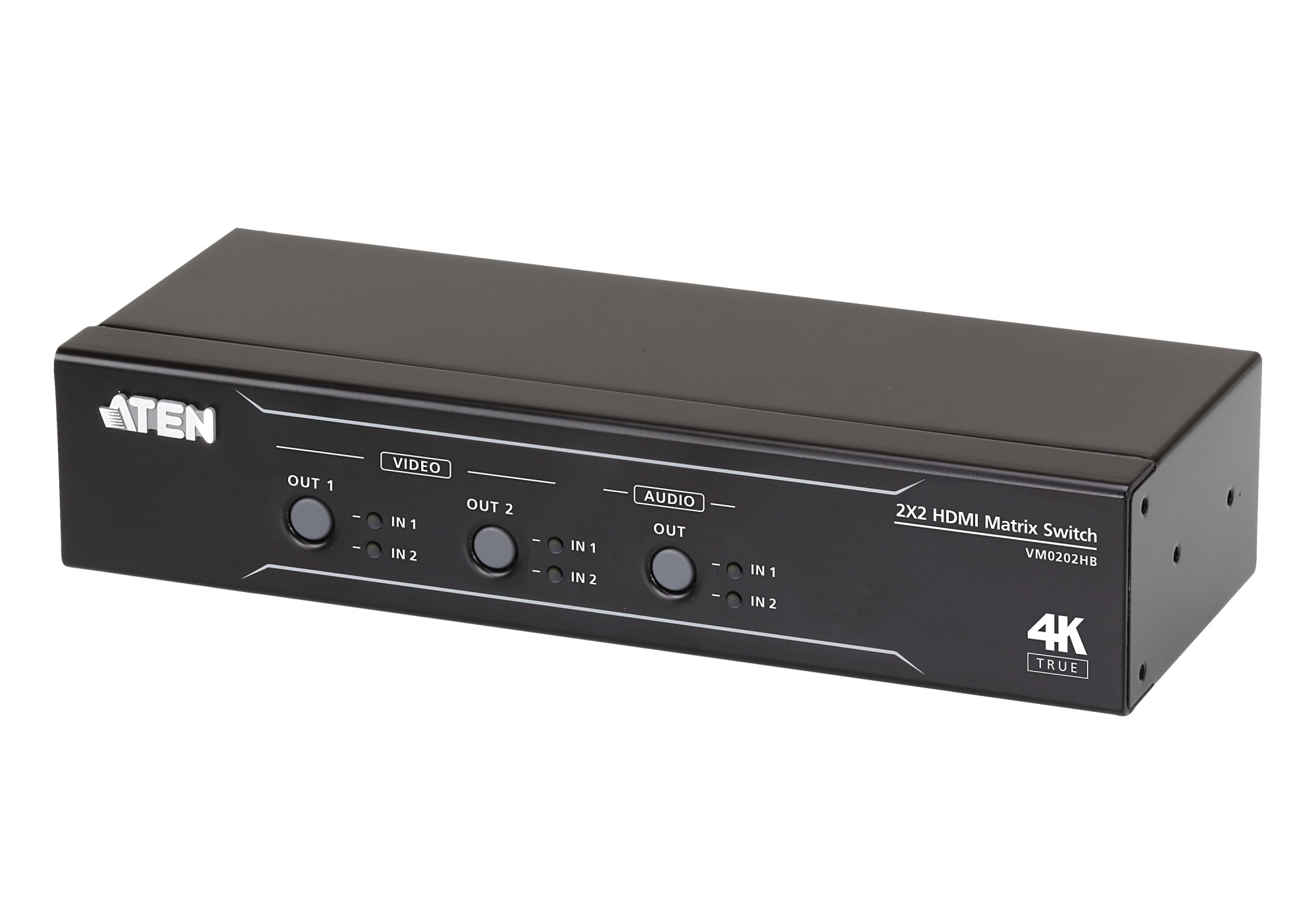 Switch de matriz HDMI 4K real 2 x 2 con desincrustador de audio