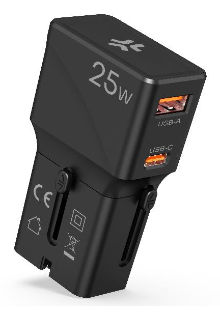 MULTIPLUGSL25W cargador de dispositivo móvil Auriculares, Smartphone, Tableta Negro Corriente alterna Carga rápida Interior
