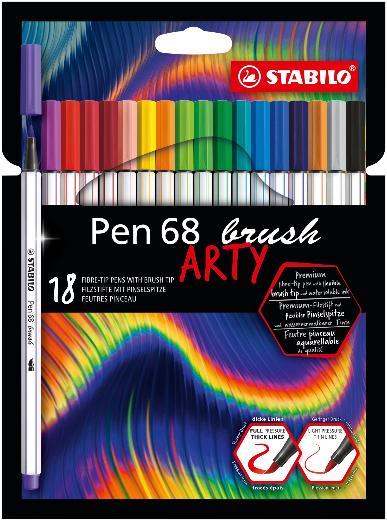 Pen 68 brush ARTY rotulador Colores surtidos 18 pieza(s)