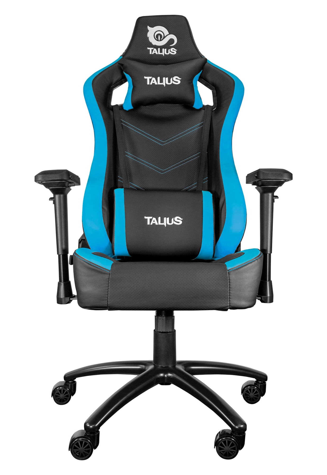 silla Vulture gaming negra/azul butterfly, base nylon, ruedas nylon