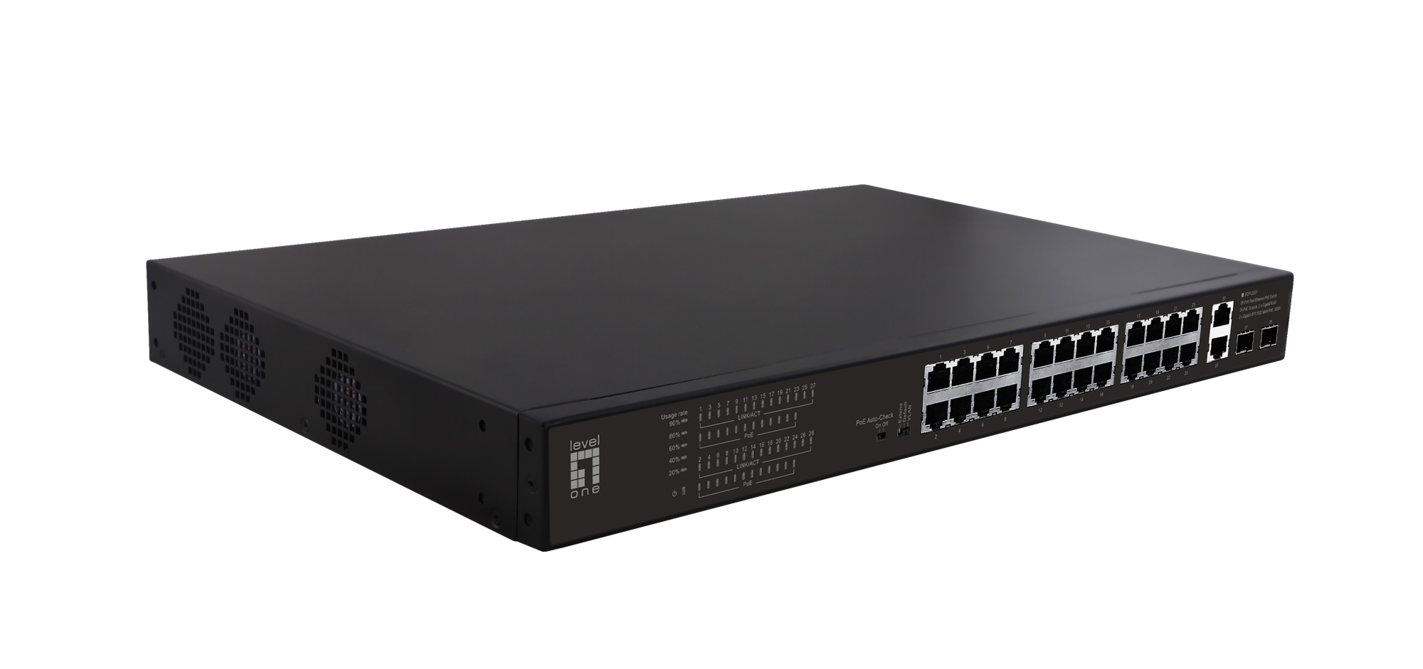 FGP-2831 switch No administrado Fast Ethernet (10/100) Energía sobre Ethernet (PoE) 1U Negro