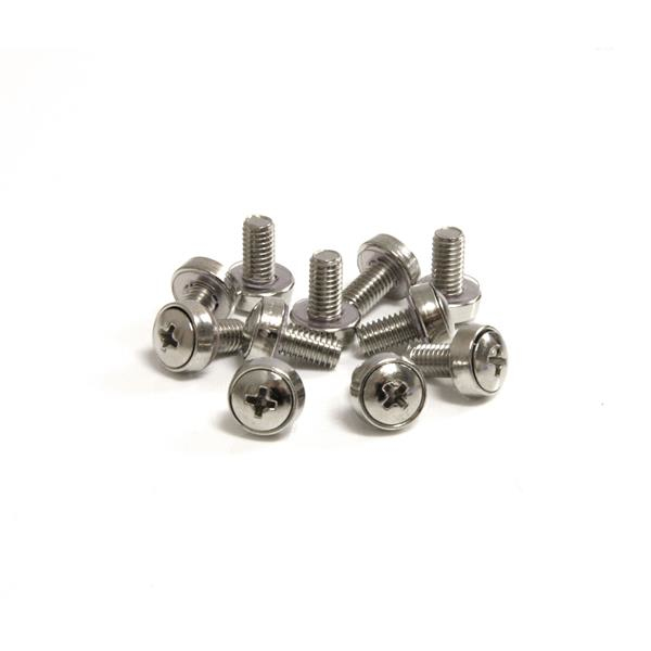 Paquete de 50 Tornillos M6 de 12 mm - Montaje en Racks y Armarios de Servidores de 19" o 10" - Plata - TAA
