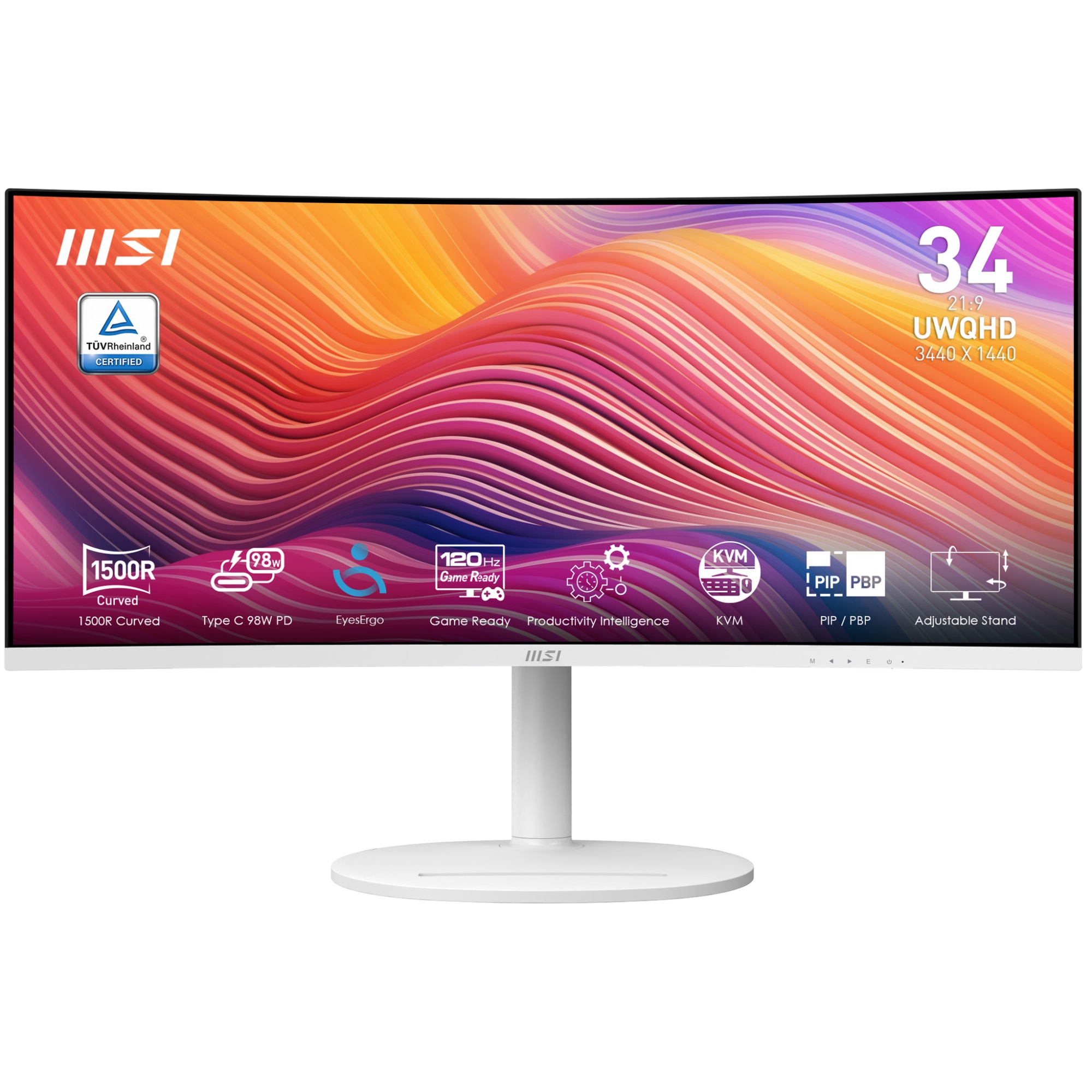 Modern MD342CQPW pantalla para PC 86,4 cm (34") 3440 x 1440 Pixeles UltraWide Quad HD Blanco