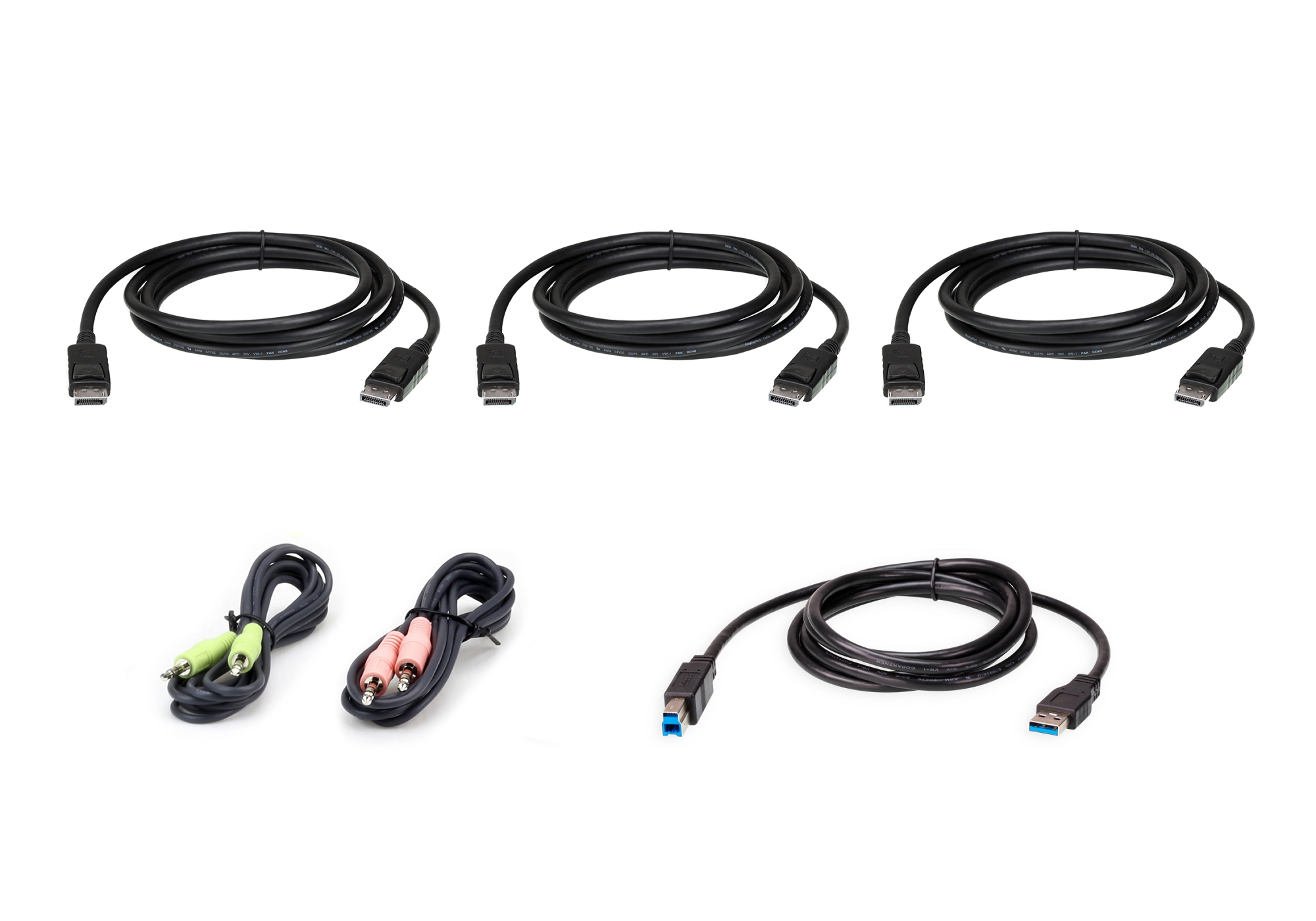 Kit de cable para KVM seguro DisplayPort triple display USB de 1,8 m