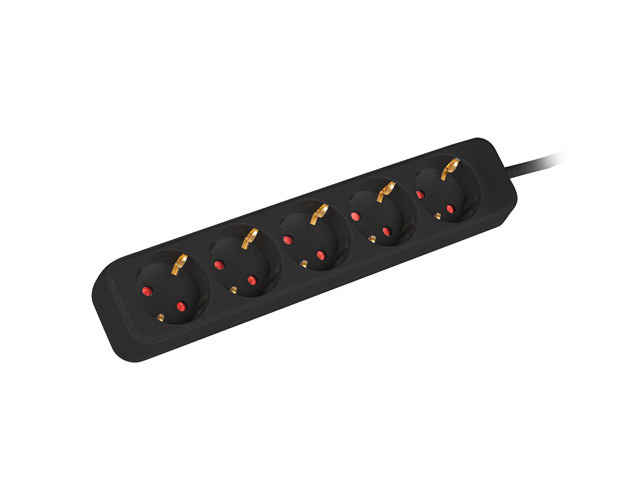 PS0-05F-0150-BK base múltiple 1,5 m 5 salidas AC Interior Negro