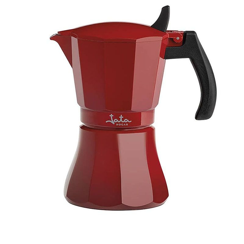 Cafetera de inducción roja vulcano
