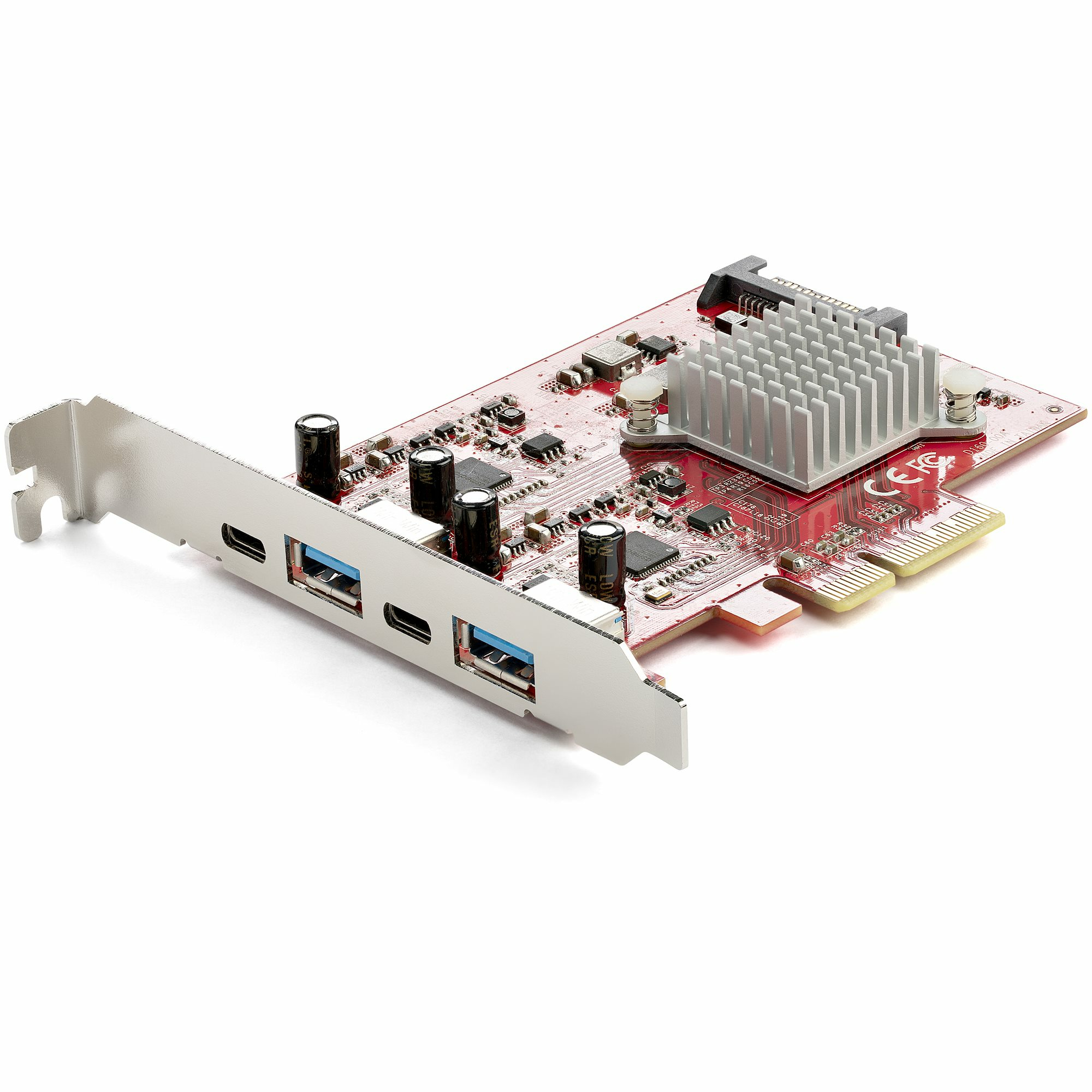 Tarjeta PCIe de 4 Puertos USB - Tarjeta de Expansión PCI Express USB de 10Gbps con 2 Controladores - 2 Puertos USB-C y 2 Puertos USB-A (USB 3.2 Gen 2) - Tarjeta PCI-e USB/USB-C