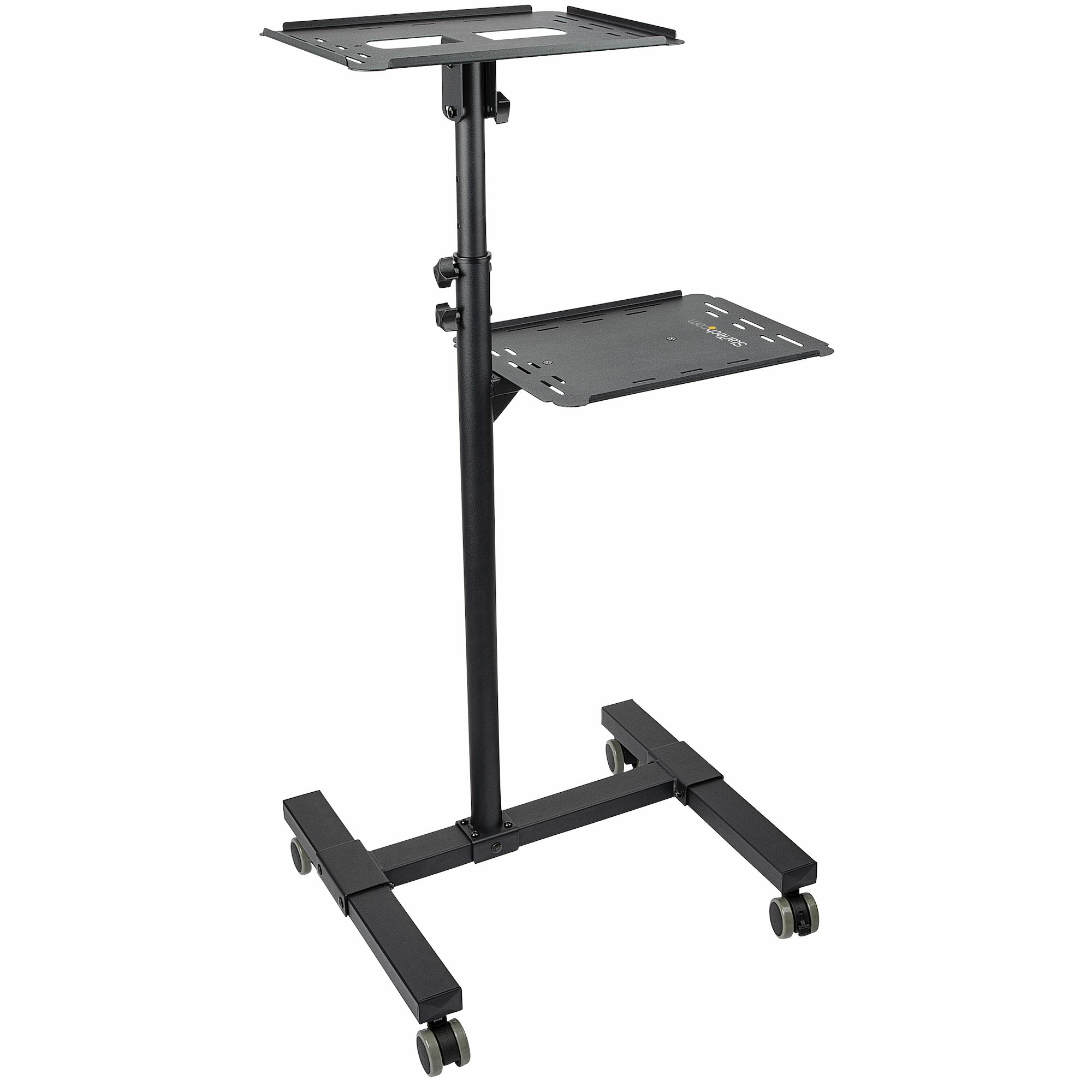 Soporte Móvil para Proyector y Ordenador Portátil - Carrito de Servicio Pesado para Proyector (2 Estantes) - de Altura Ajustable para Presentaciones - con Ruedas Bloqueables