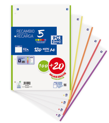 400158168 papel de cuaderno 210 x 297 mm (A4) 120 hojas