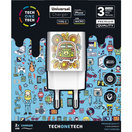 TEC2503 cargador de dispositivo móvil Smartphone Blanco Corriente alterna Interior
